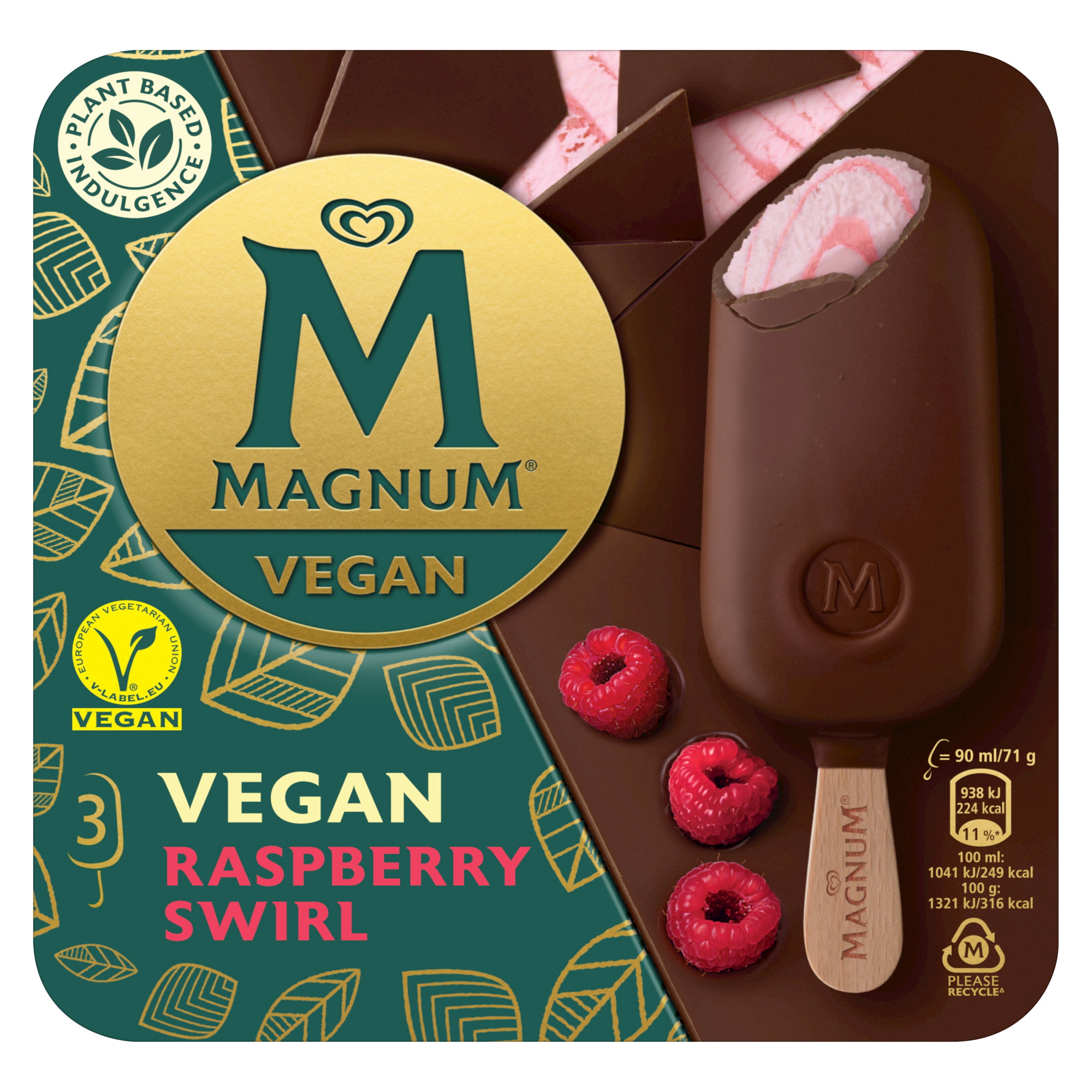 Magnum Vegan Raspberry Swirl 3 x 90ml Front