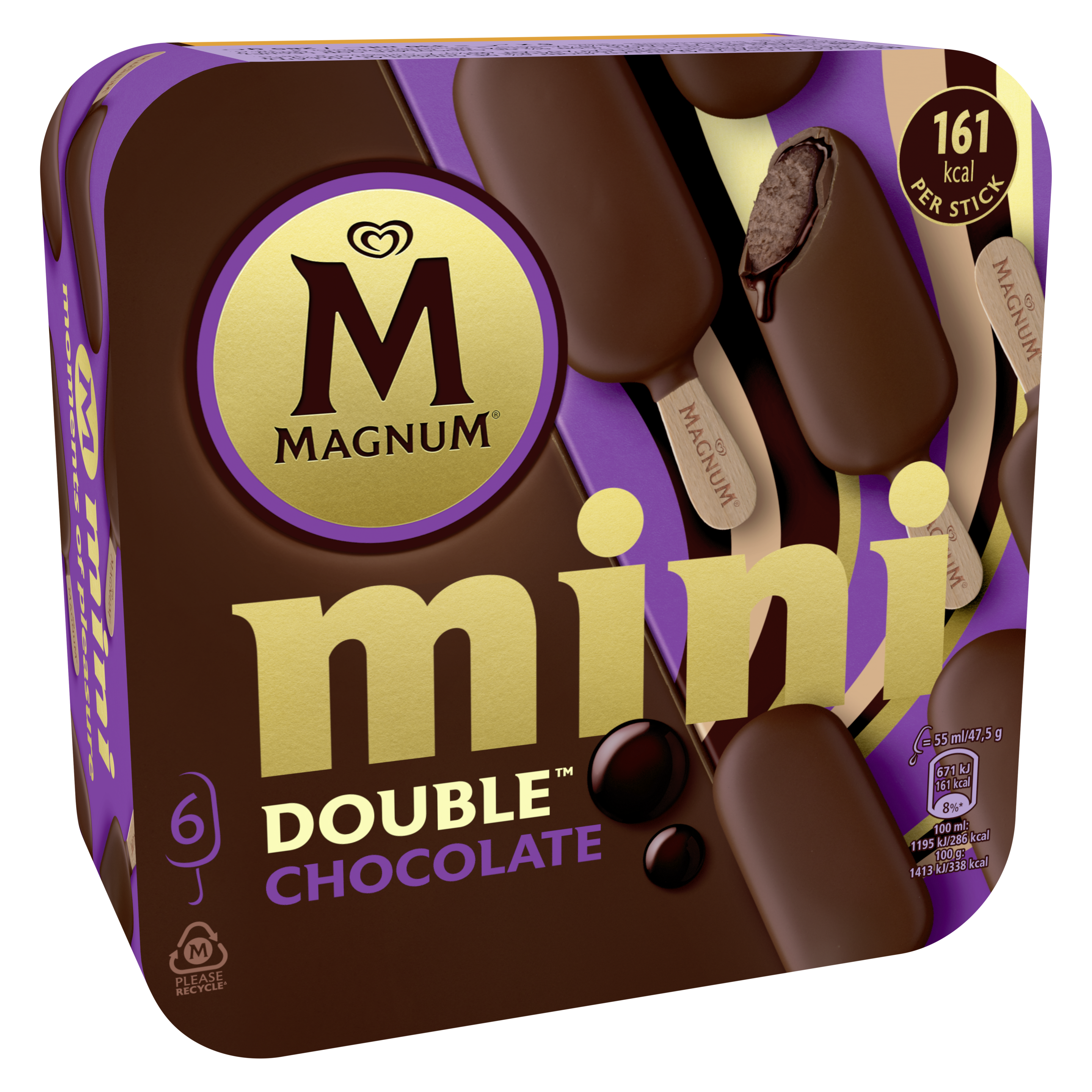 Magnum  Helado bombón Mini Double Chocolate 55ml x7