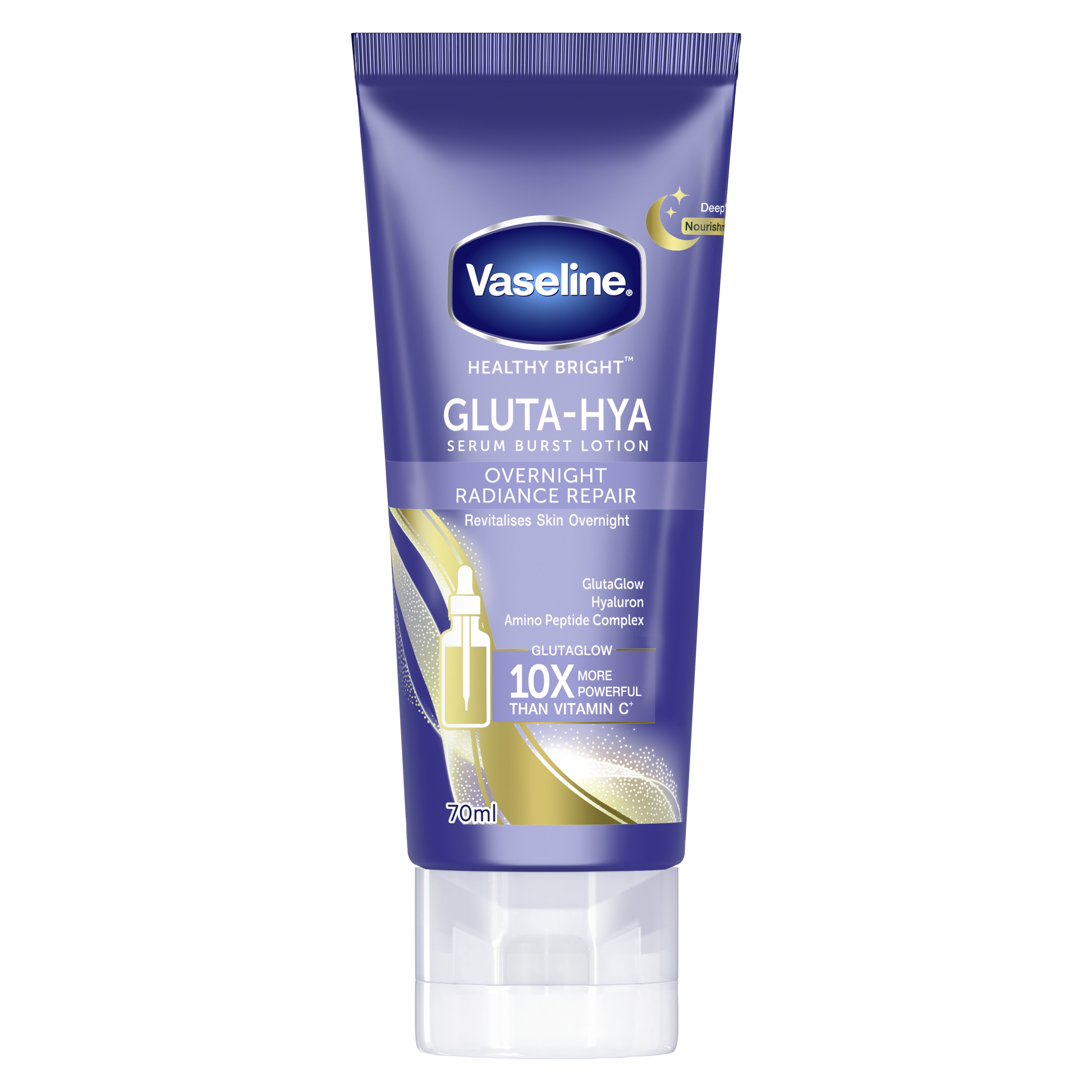 Vaseline® Gluta-Hya Serum Burst Lotion Overnight Radiance Repair 70ml FOP Pack