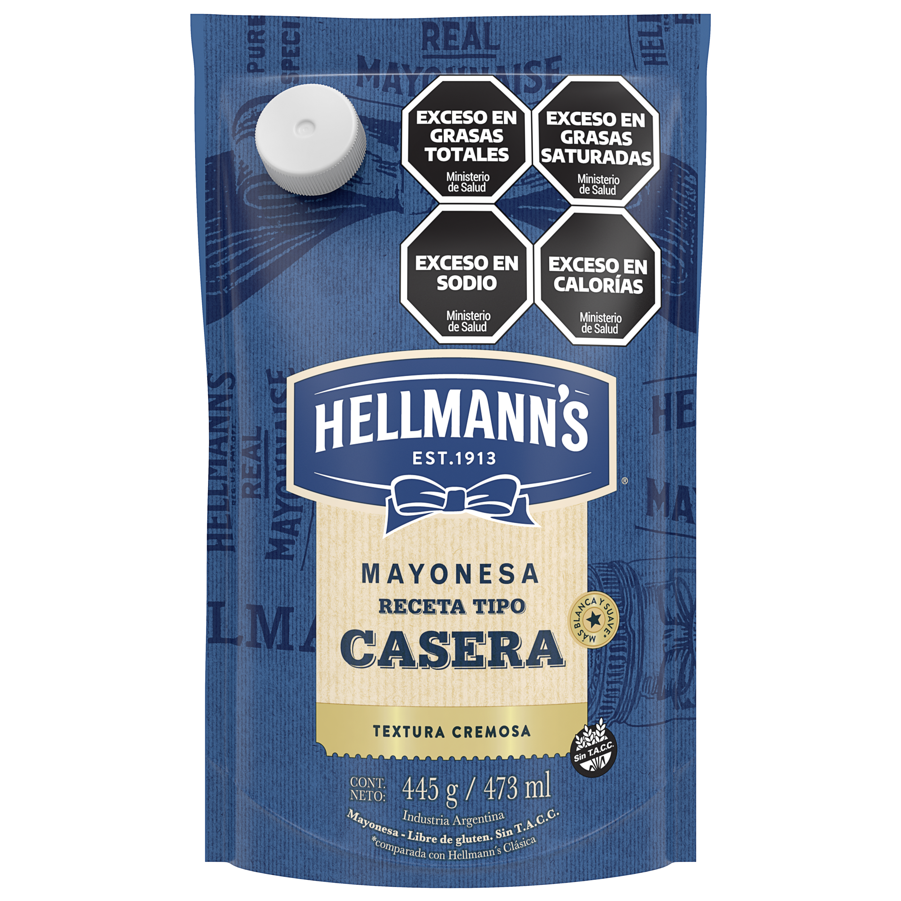 Imagen de envase de botella de mayonesa Receta Casera Hellmann's 445 gramos