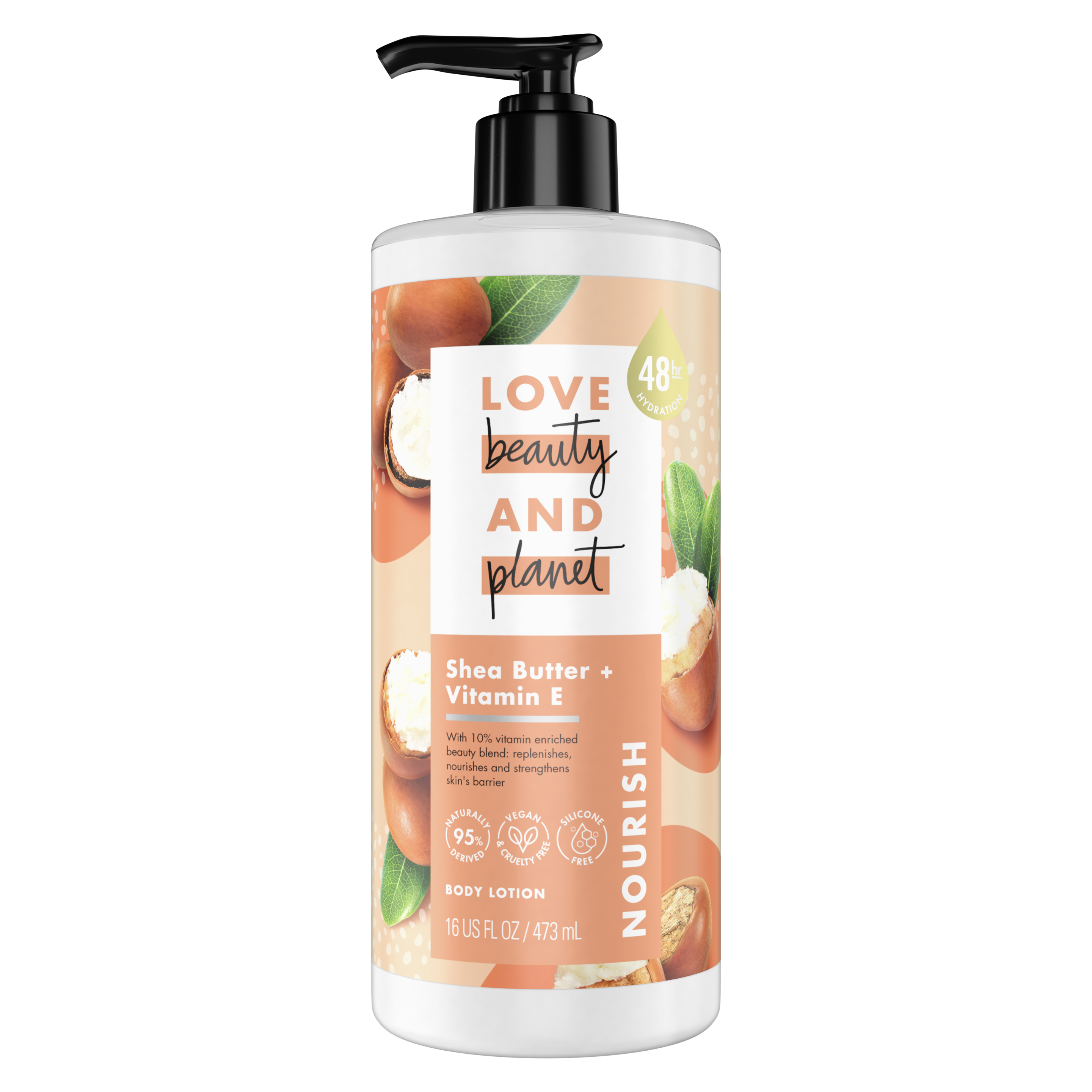 Front of body lotion pack Love Beauty Planet Shea Butter Body Lotion