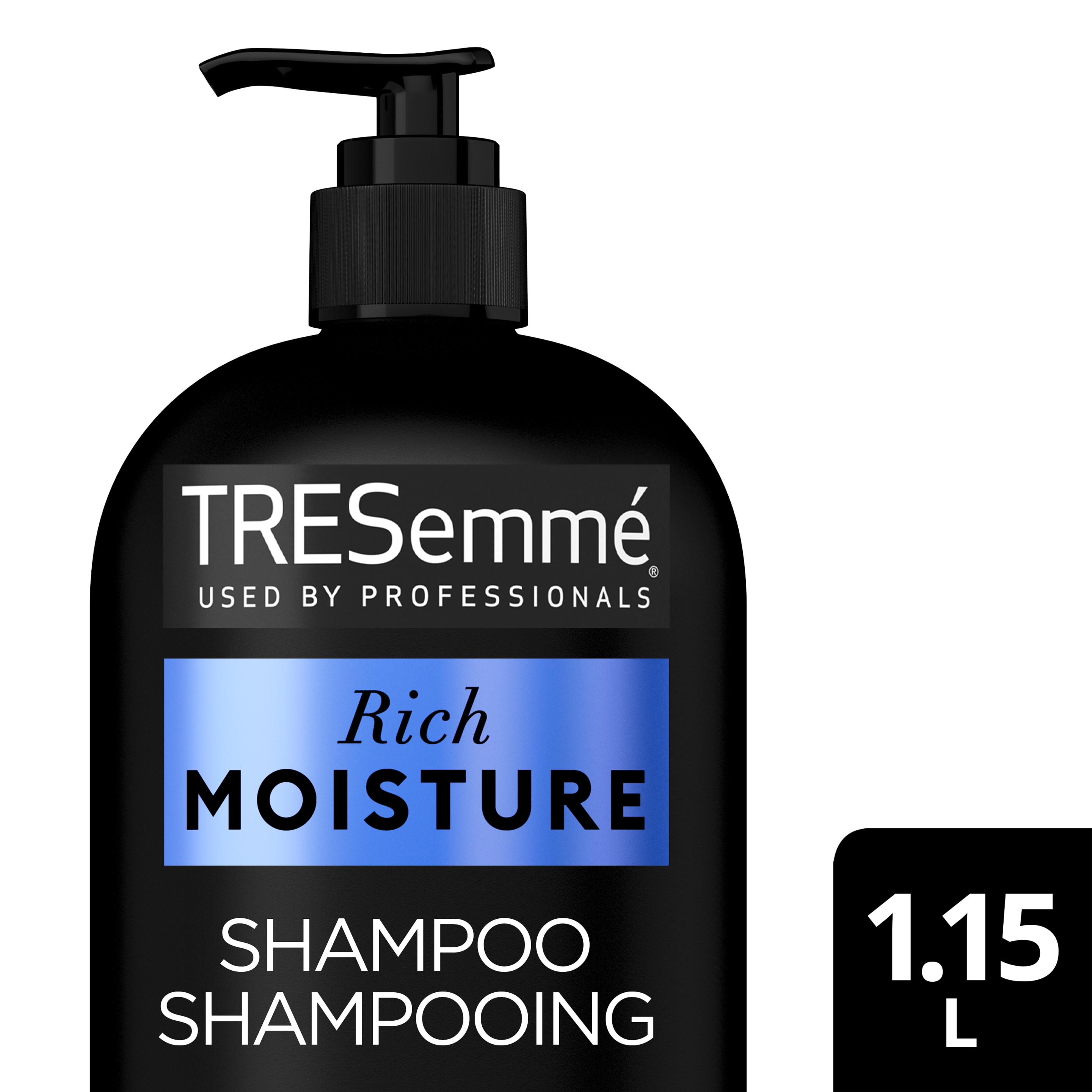 Image de l'avant de la bouteille de TRESemmé® Rich Moisture Shampoo de 1.15 L