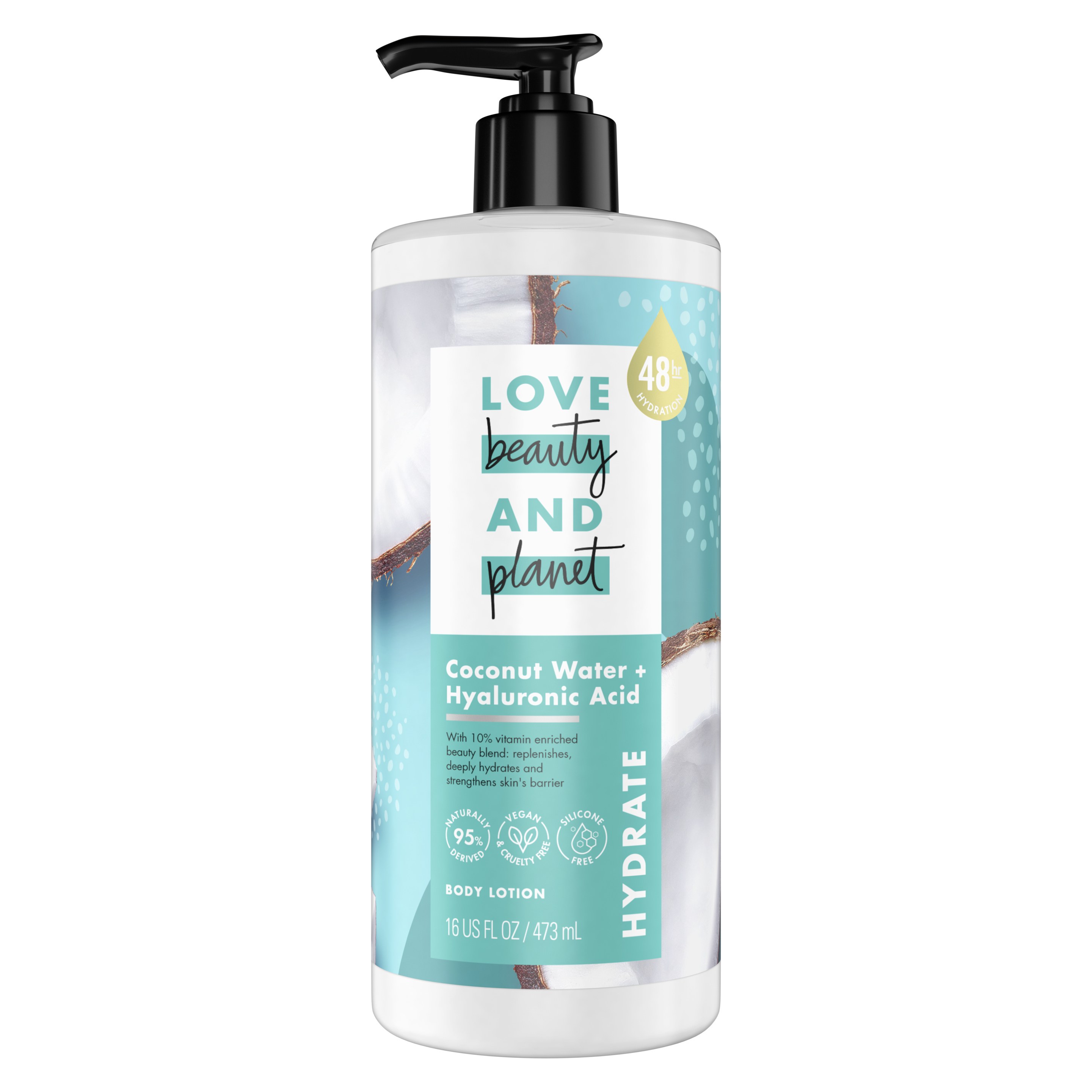 Front of body lotion pack Love Beauty Planet Coconut Water Body Lotion