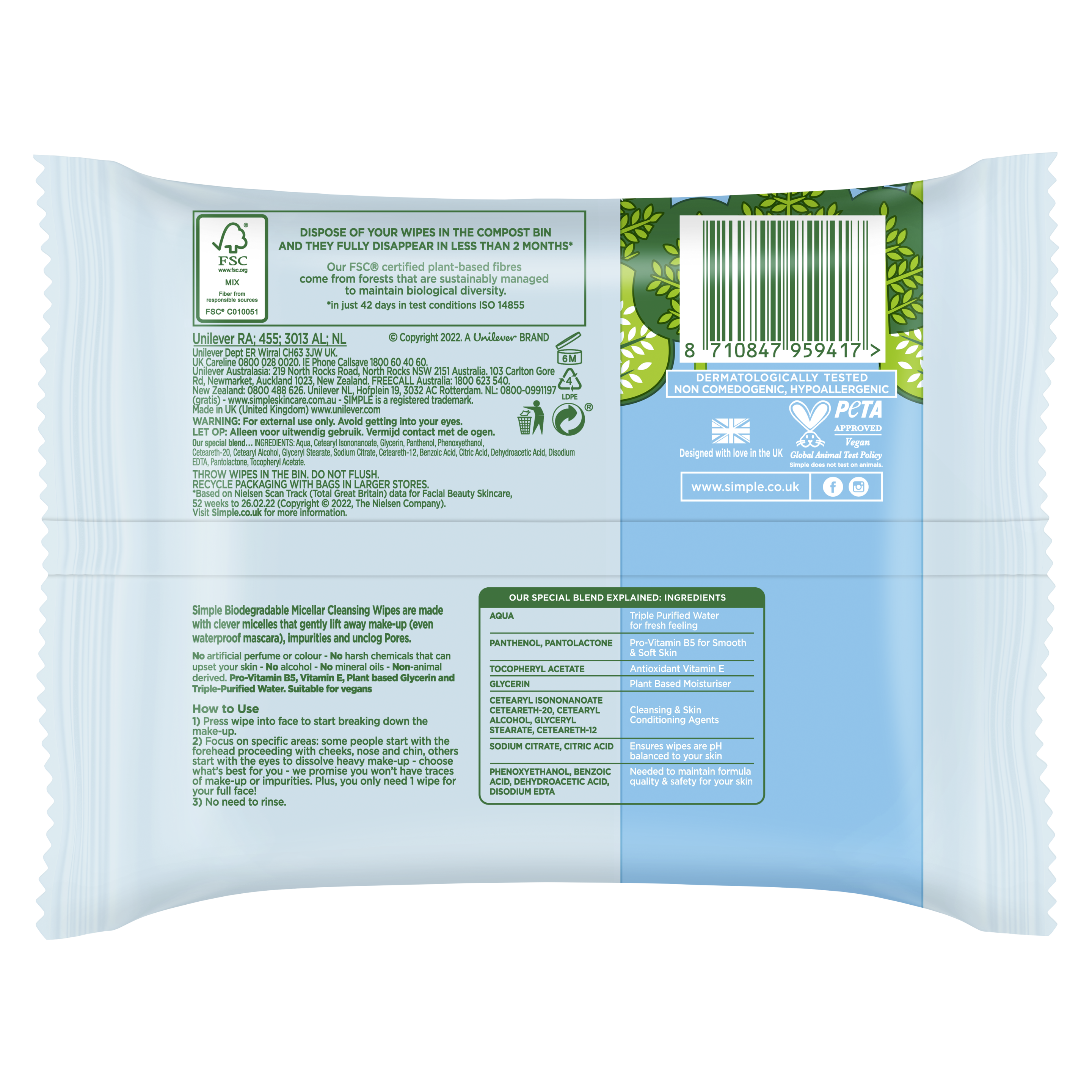 Water Boost Micellar Biodegradable Cleansing Wipes