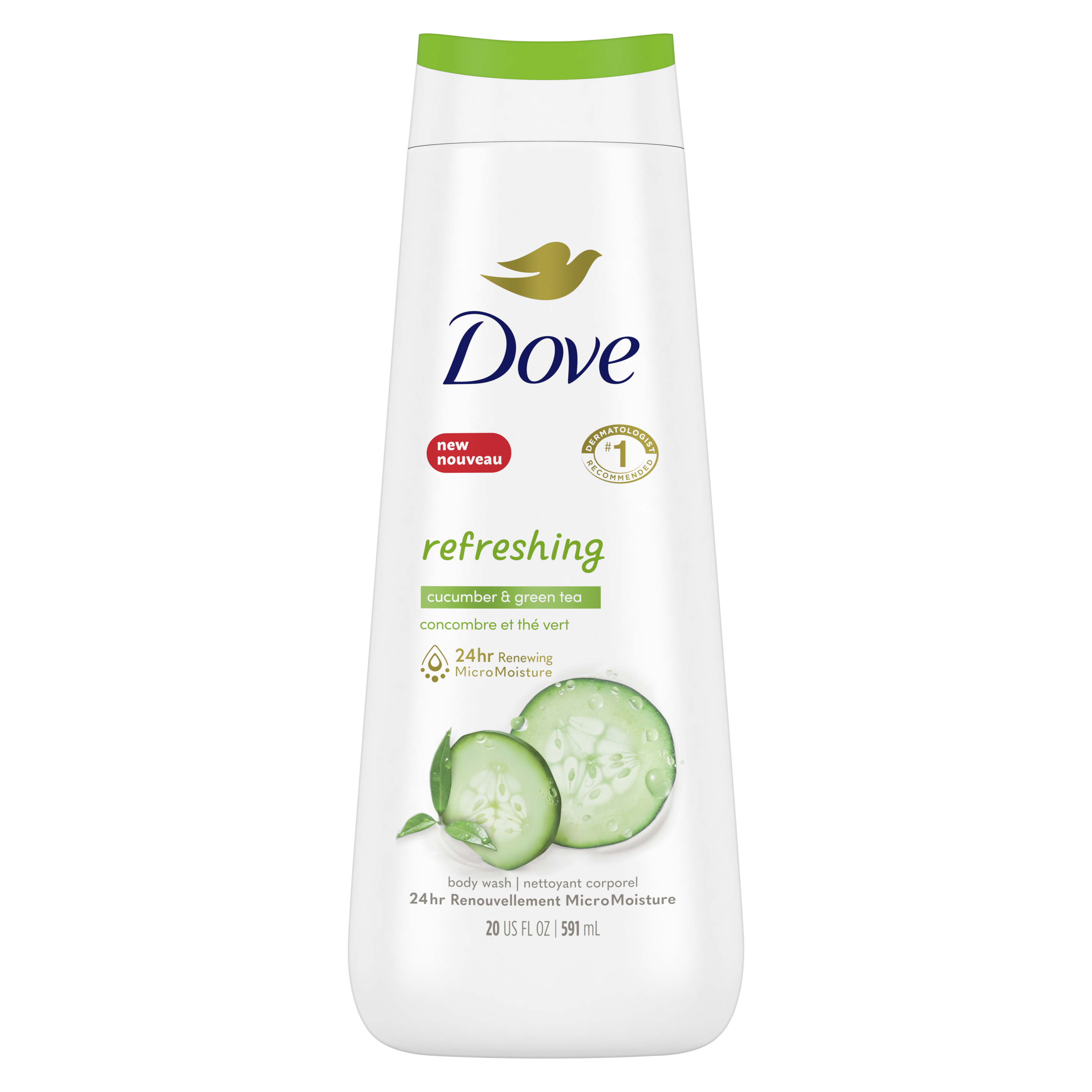 Gel de baño Refreshing con esencia pepino y té verde 0% sulfatos frasco 450  ml · DOVE · Supermercado El Corte Inglés El Corte Inglés