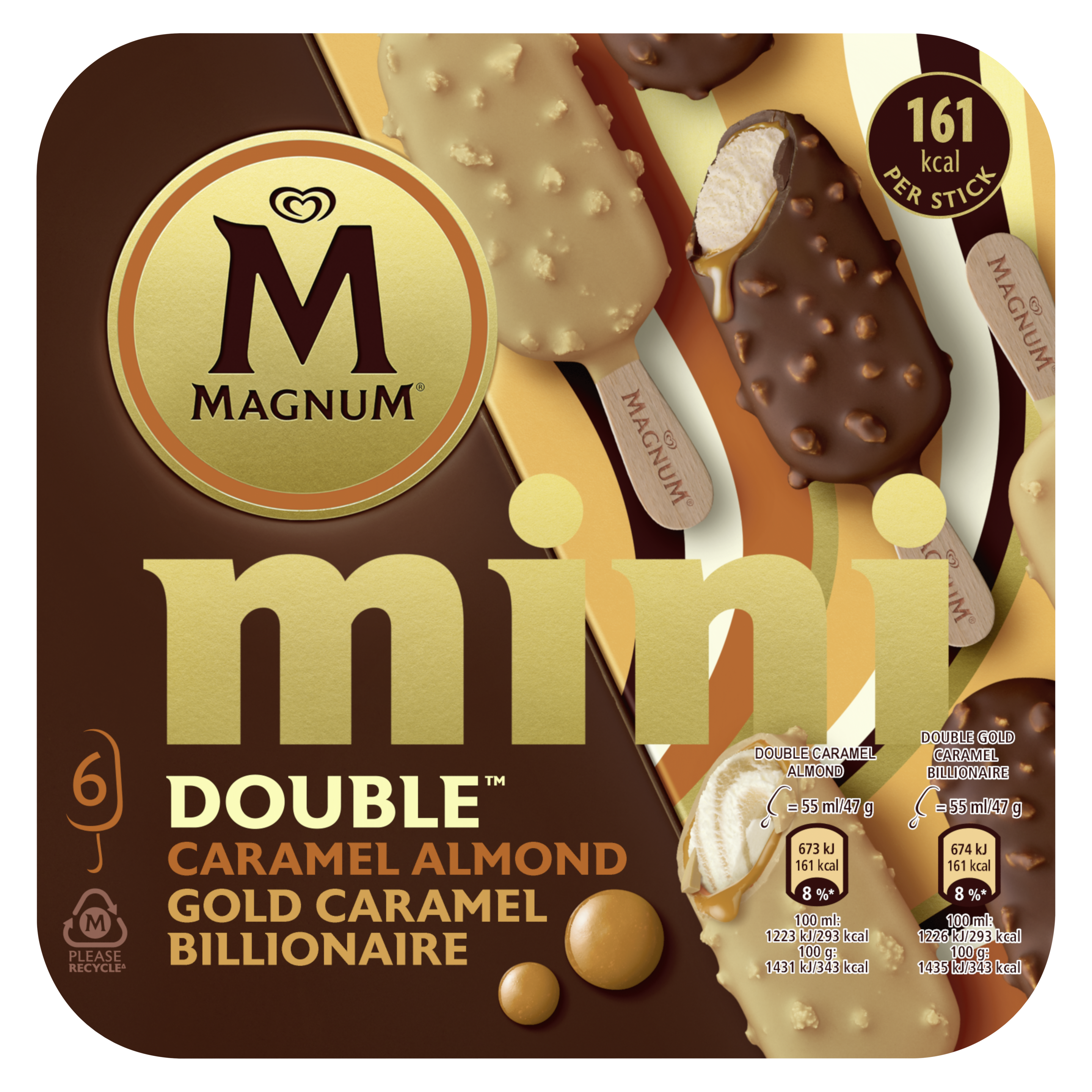 Multipack Magnum Mini Double Caramel Almonds Billionaire
