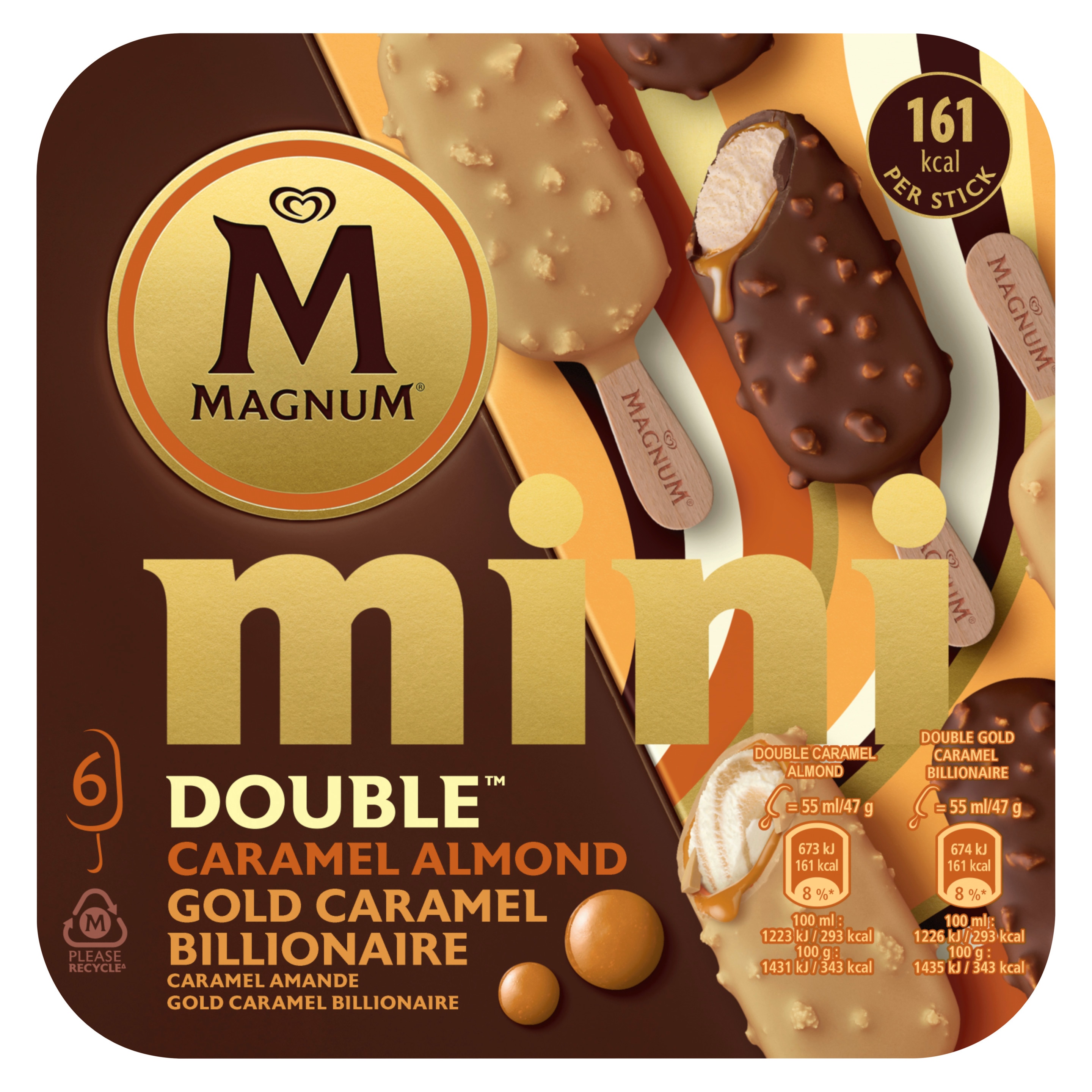 Magnum Mini Double Caramel Almonds & Gold Caramel