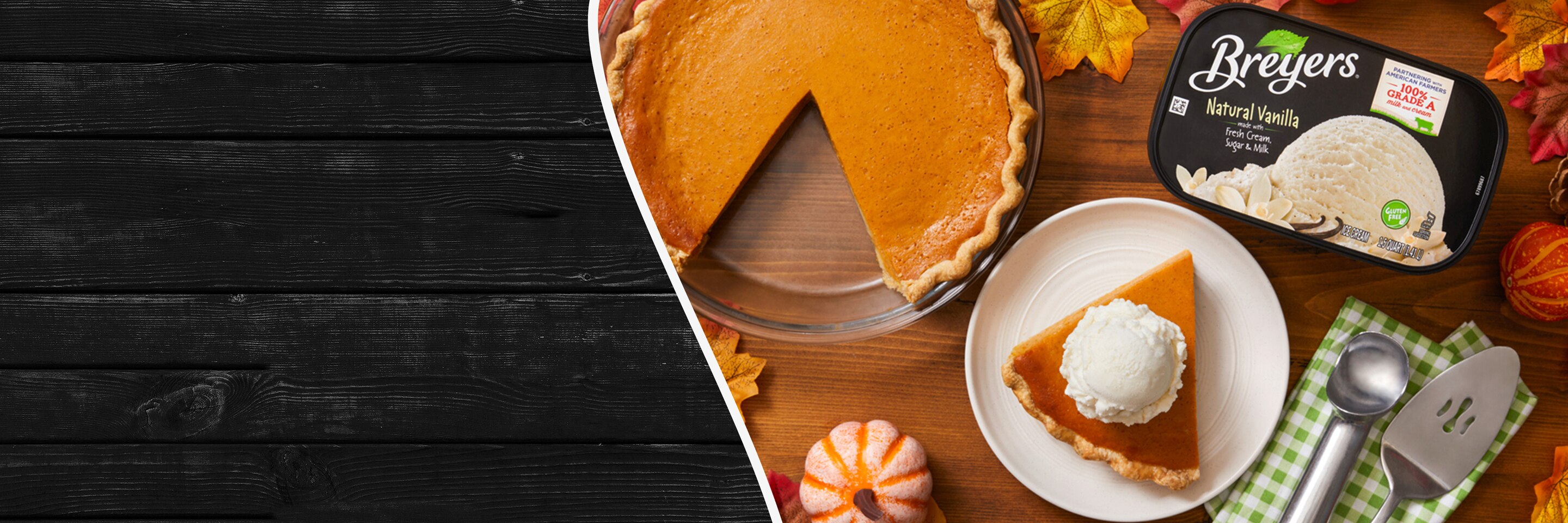 Breyers® Vanilla Ice Cream with Pumpkin Pie Slice
