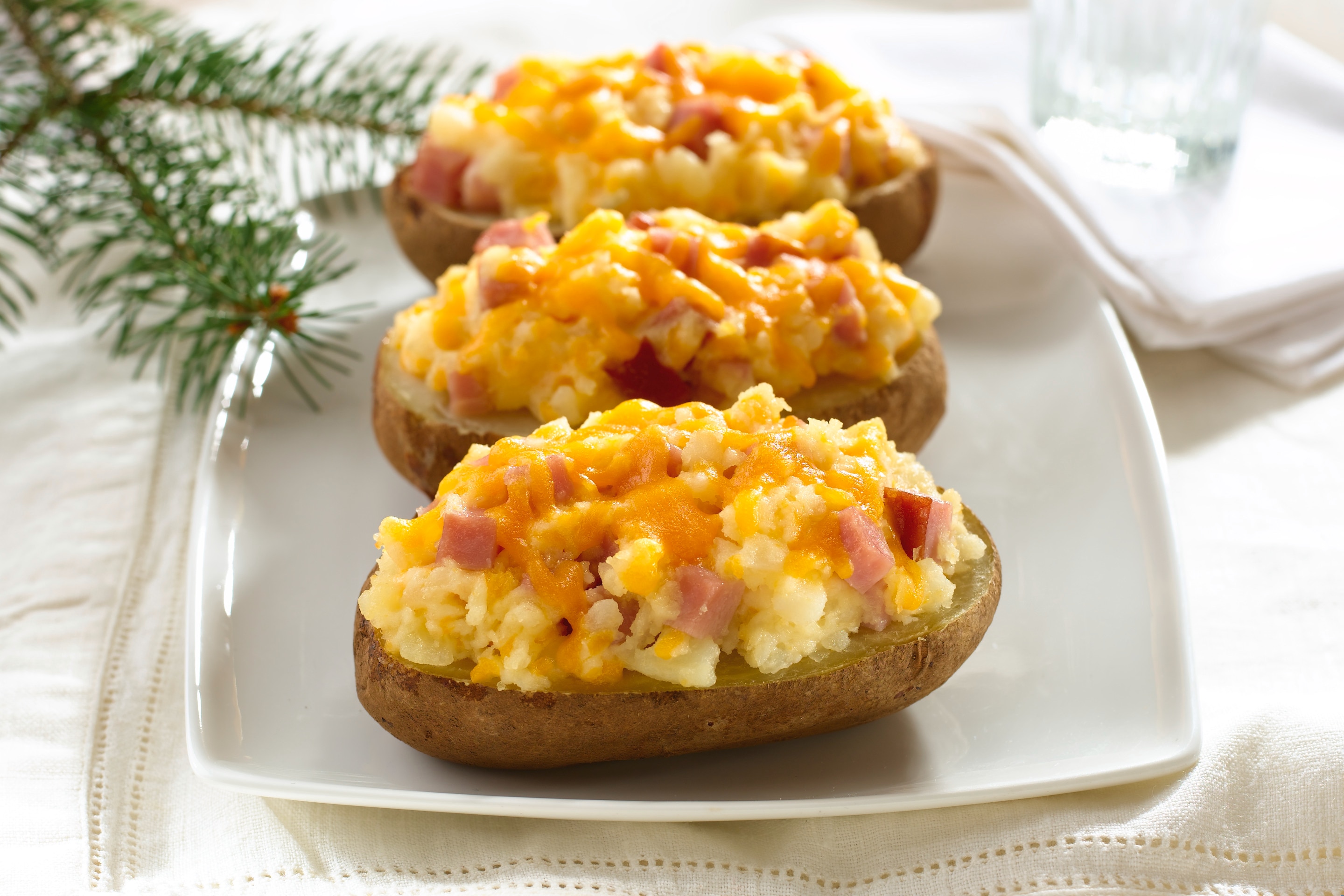 Twice-Baked Potatoes with Ham