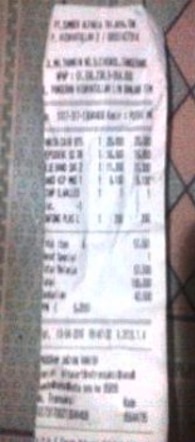 Contoh Struk Belanja blur