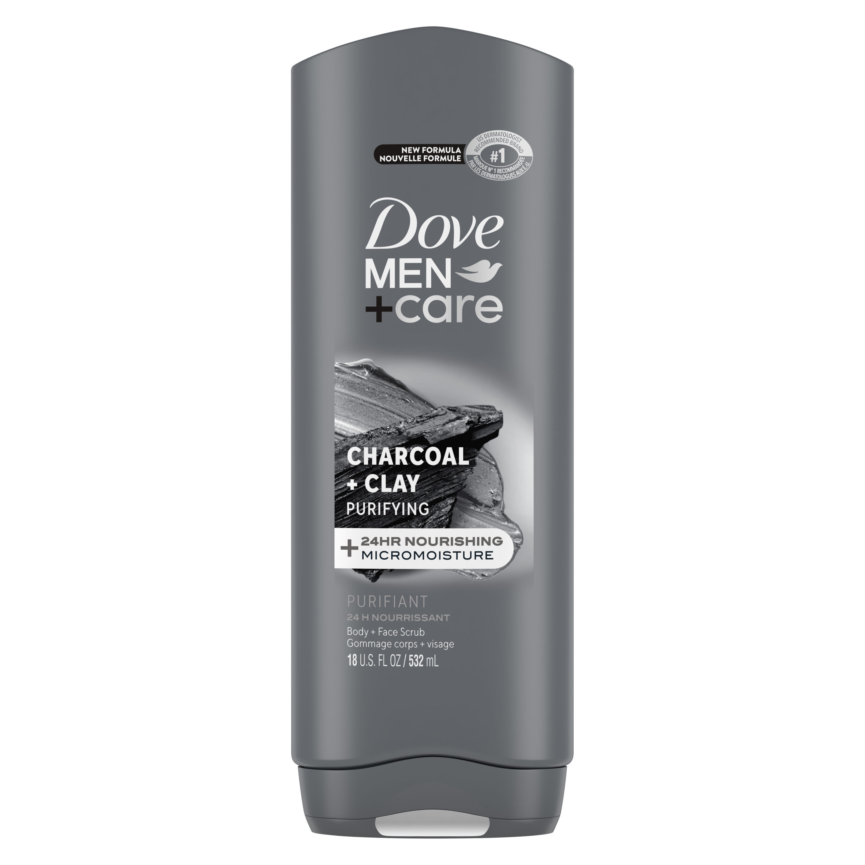 Dove Men+Care Charcoal + Clay Body Wash 18 oz