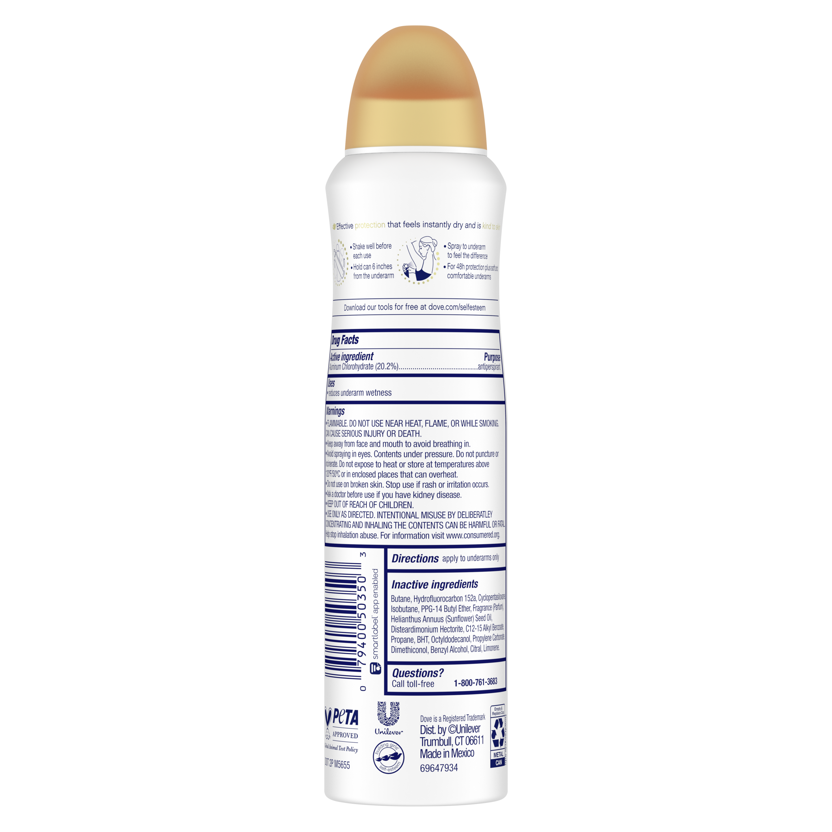 Dove Advanced Care Dry Spray Antiperspirant Deodorant Mango & Almond Butter