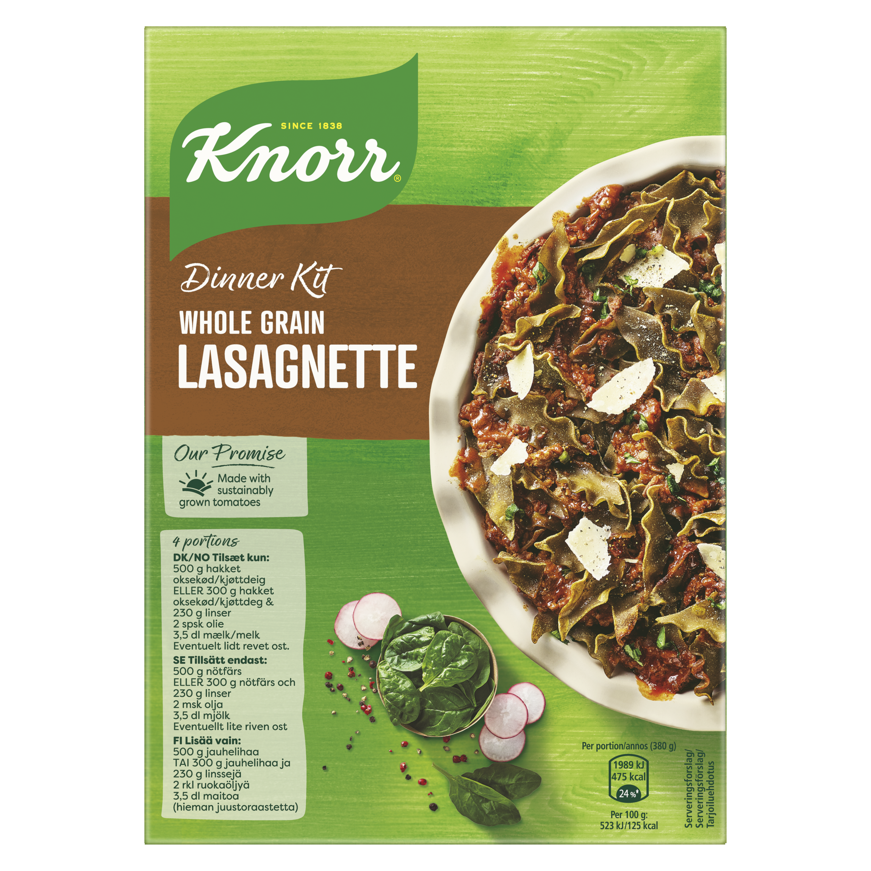 Dinner Kit Whole Grain Lasagnette