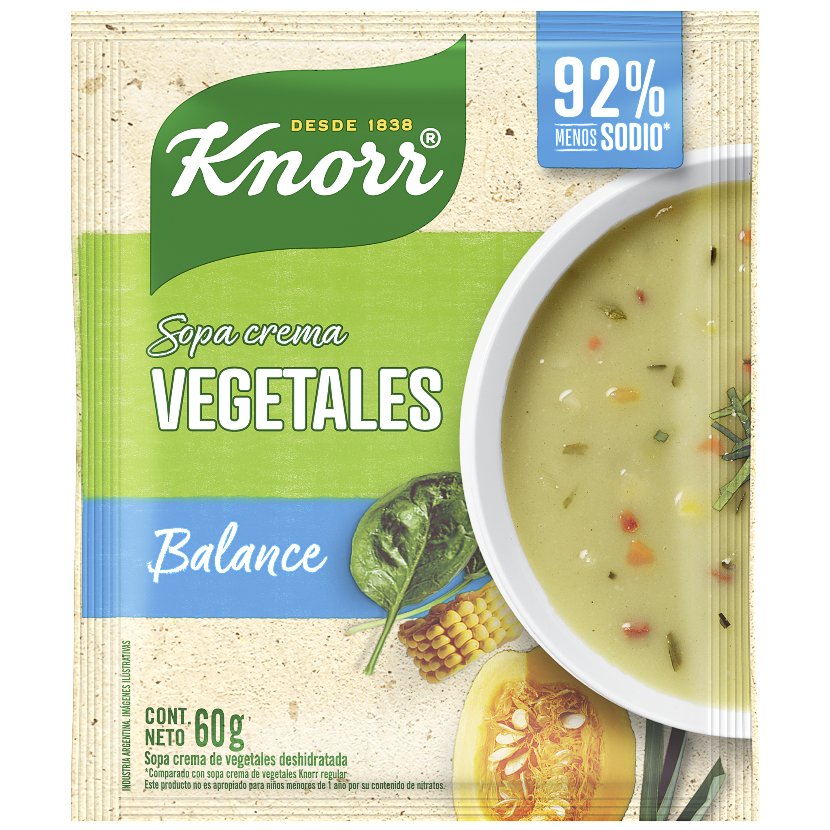 Imagen de envase Sopa Crema de Vegetales Balance Knorr