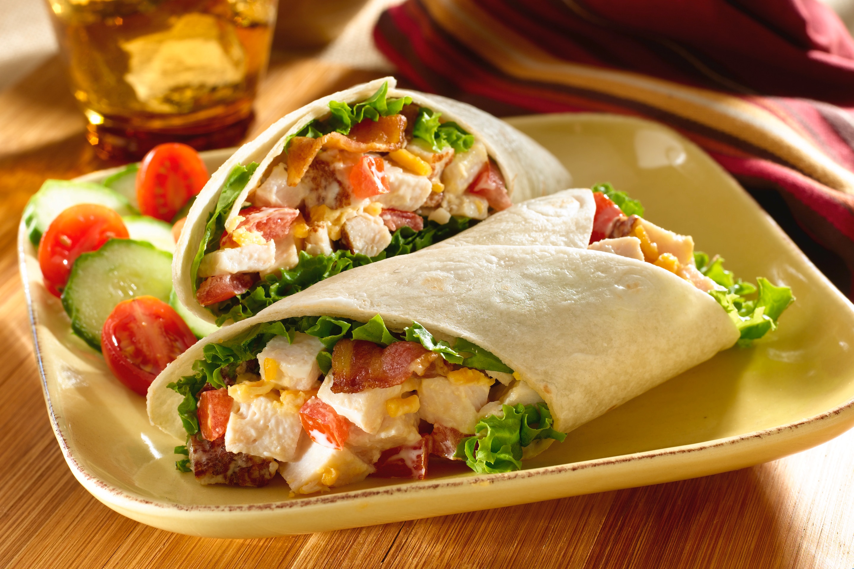 Creamy Cheddar BLT Turkey Wrap