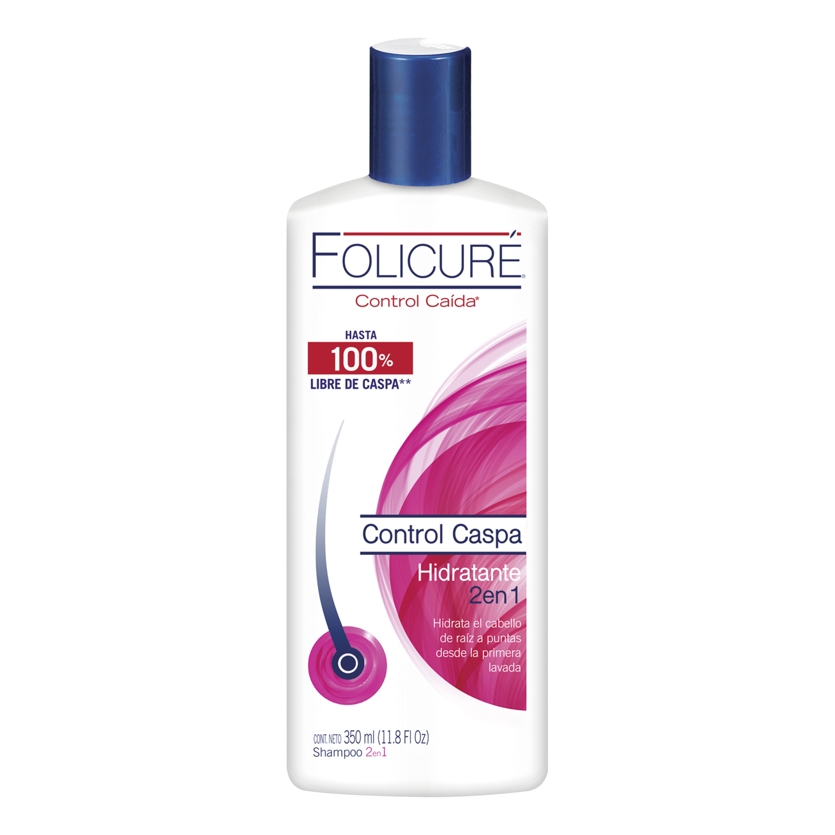 Folicuré Shampoo Control Caspa Hidratación 2en1 350 mL