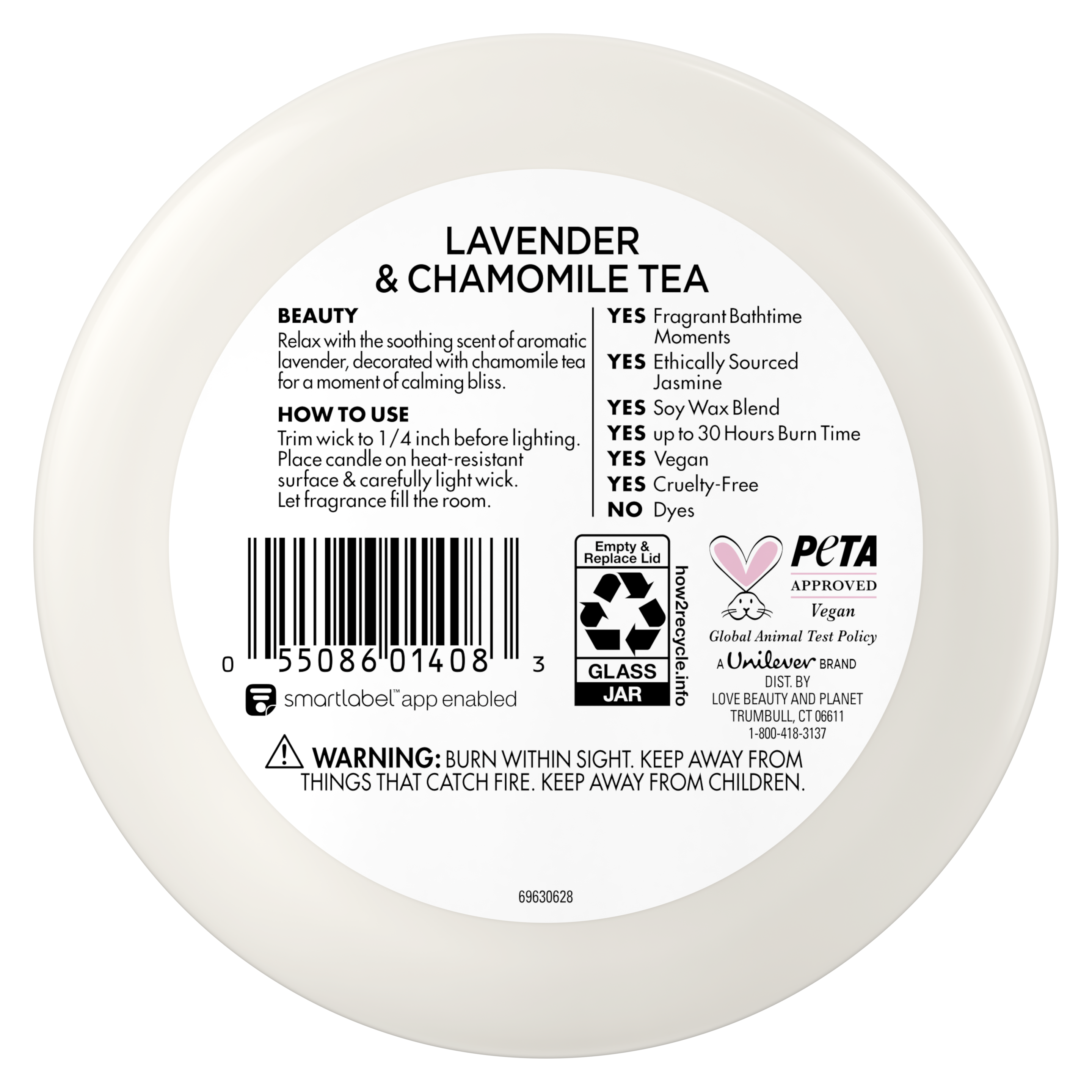 lavender & chamomile tea 2-wick candle