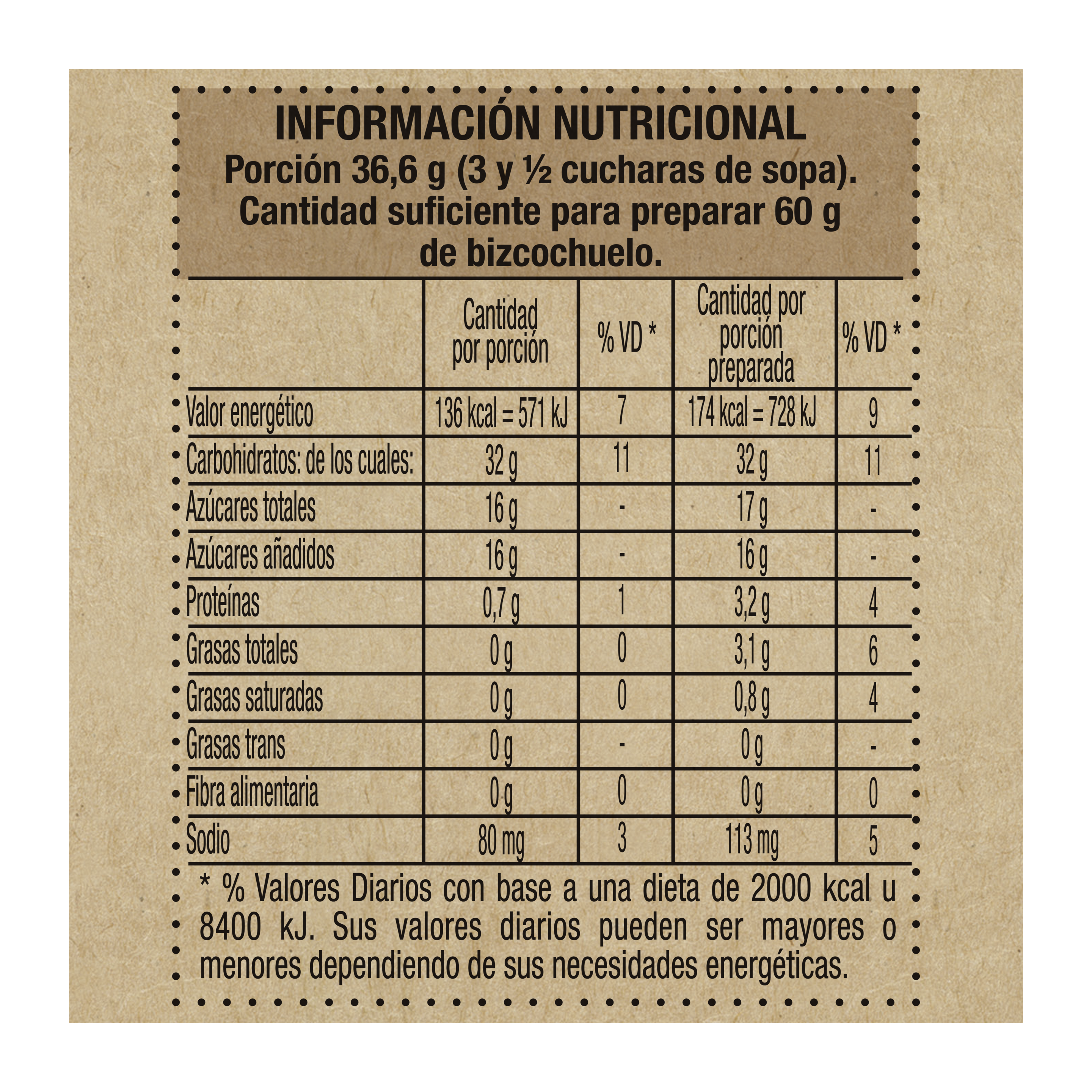 Premezcla de bizcochuelo sabor Chocolate sin TACC - Maizena