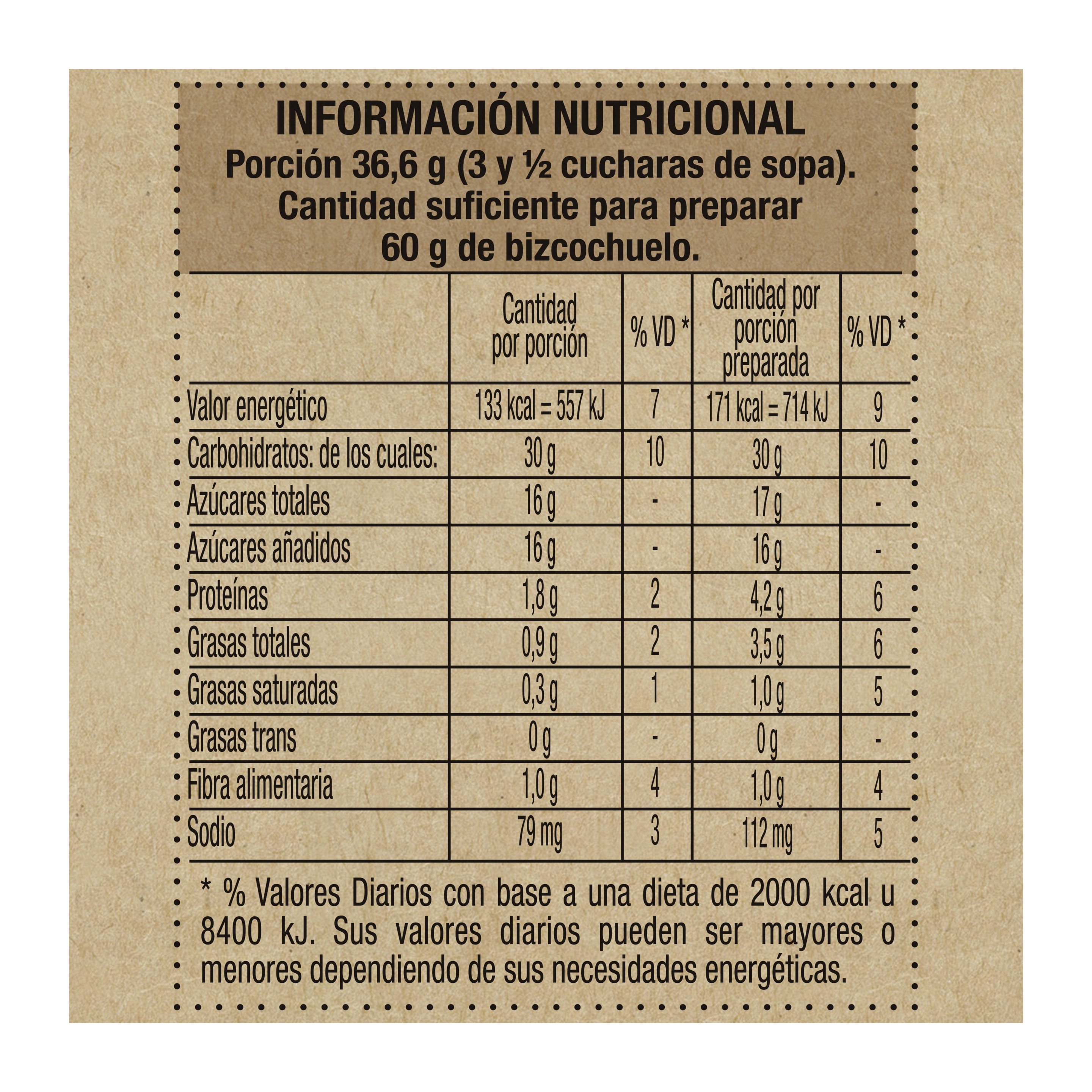 Premezcla de bizcochuelo sabor Chocolate sin TACC - Maizena