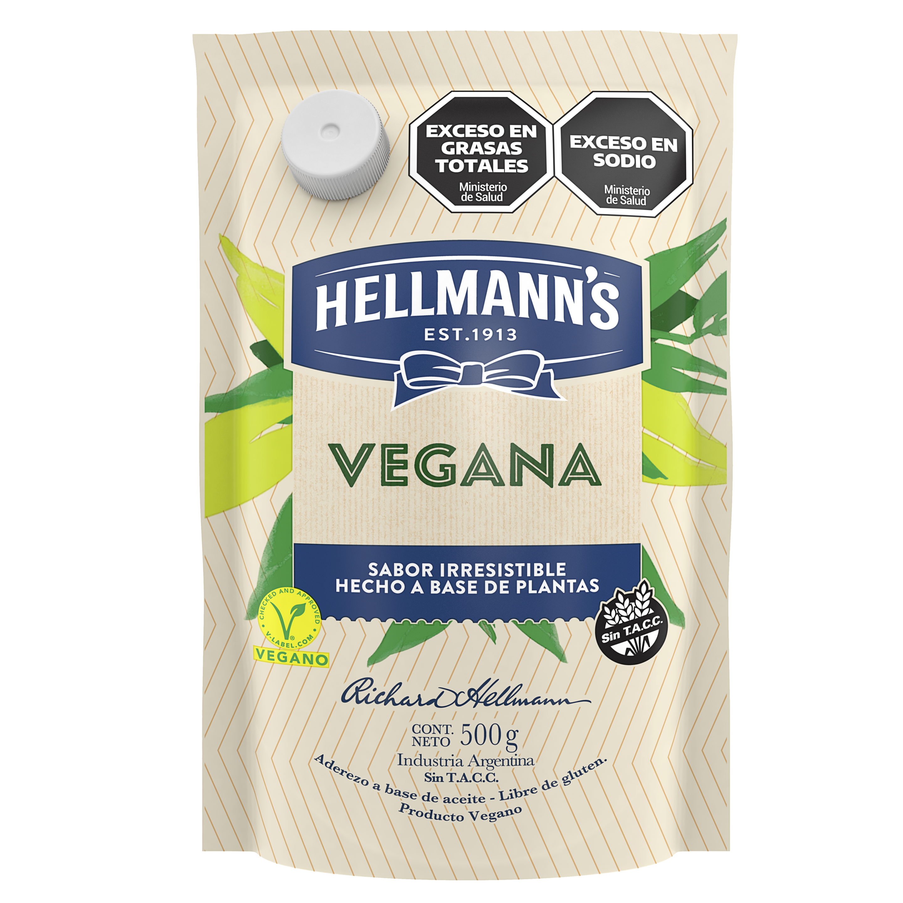 Imagen de envase doypack de Hellmann's Vegana 500 gramos