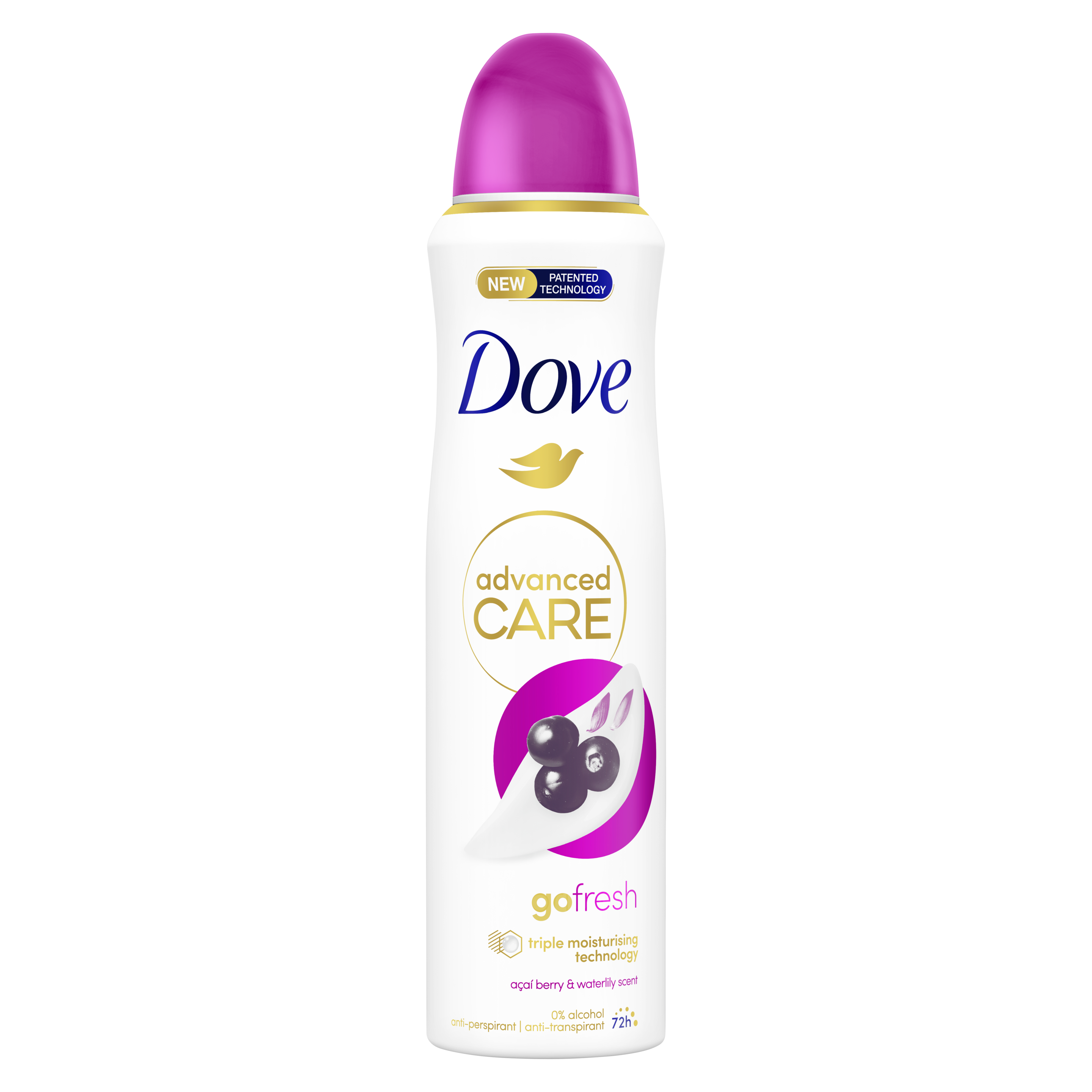 Dove Advanced Care Déodorant  Anti-Transpirant Spray Go Fresh Acai Berry & Waterlily 150 ml