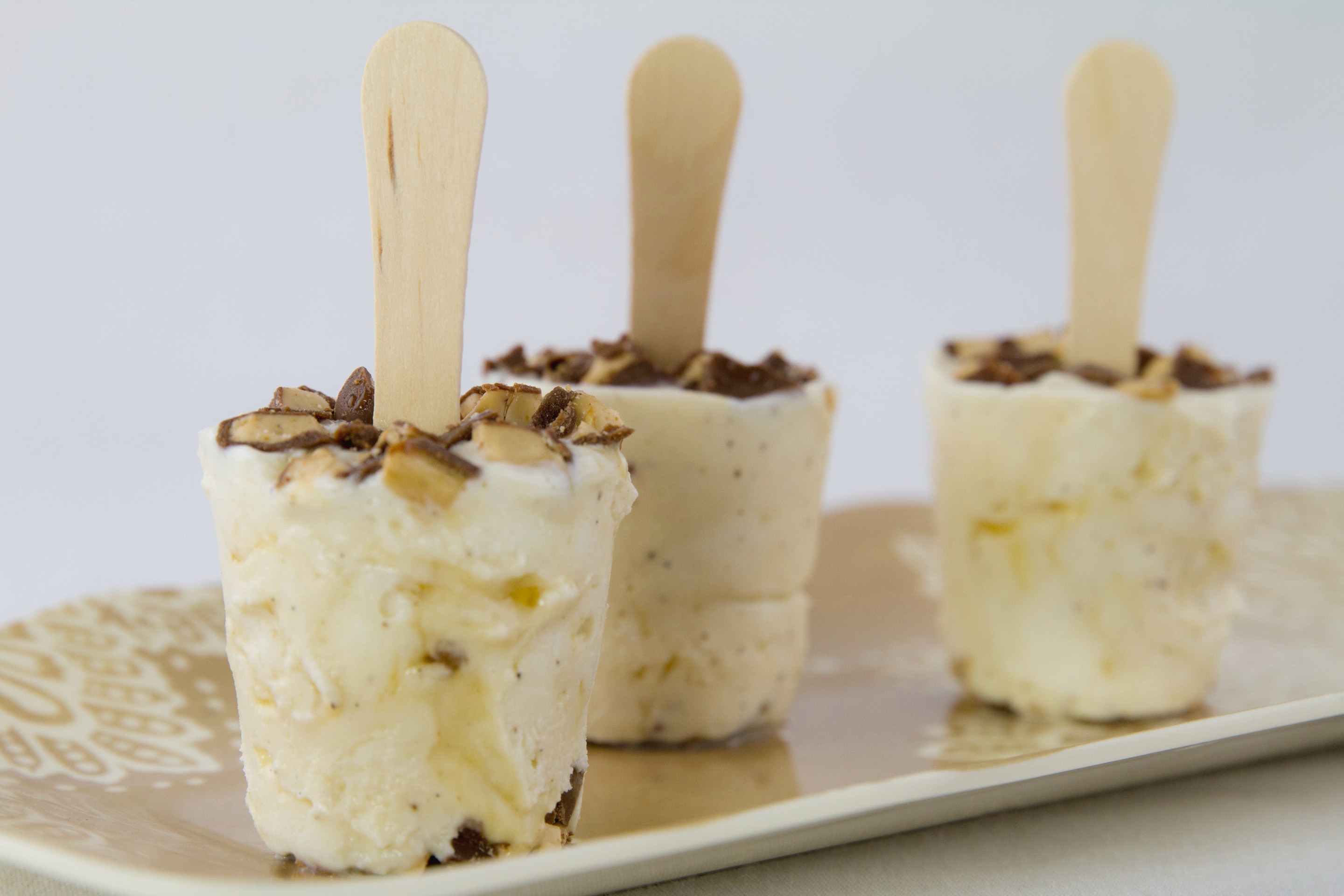 Caramel Toffee Vanilla Ice Cream Pops