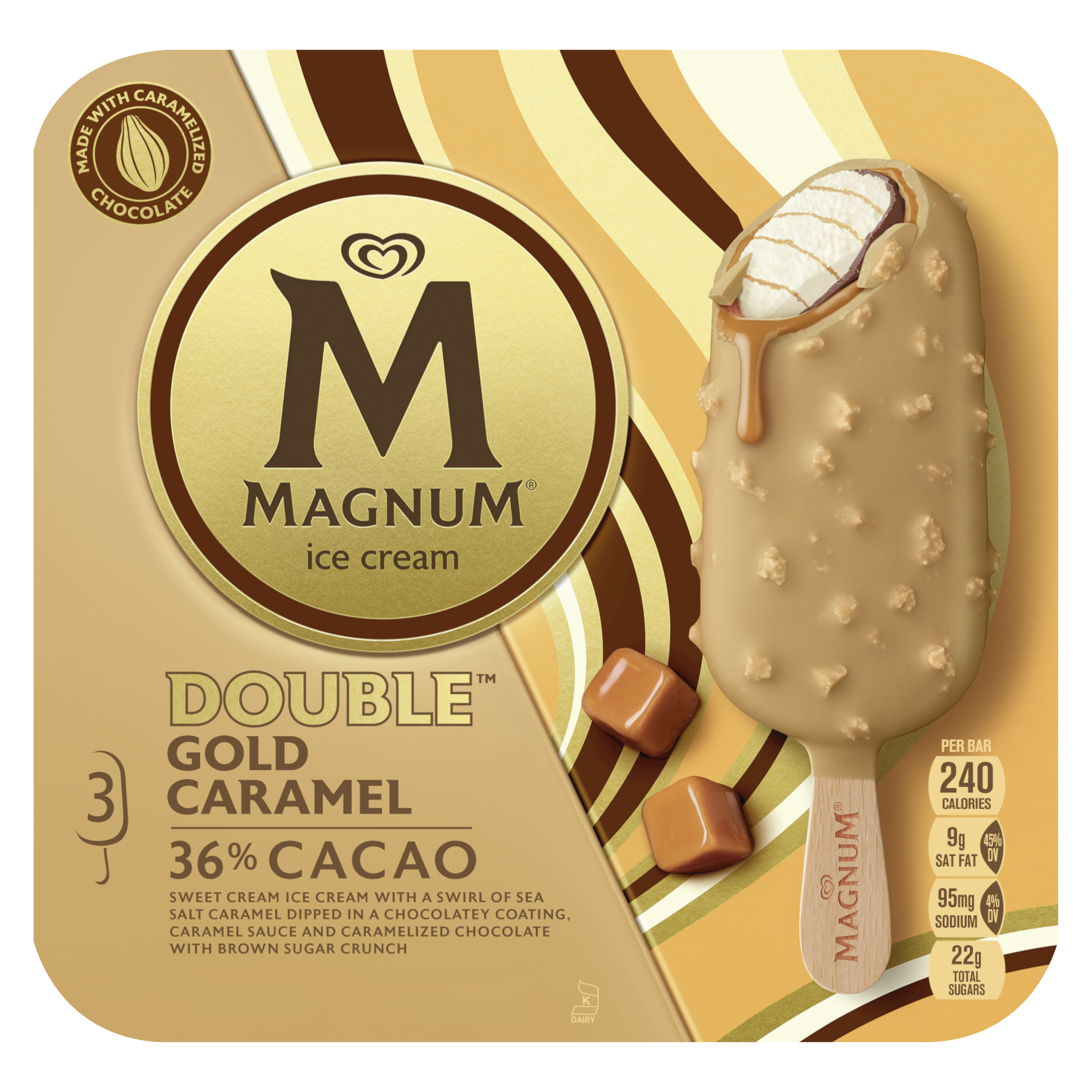 Double Gold Caramel Ice Cream Bar