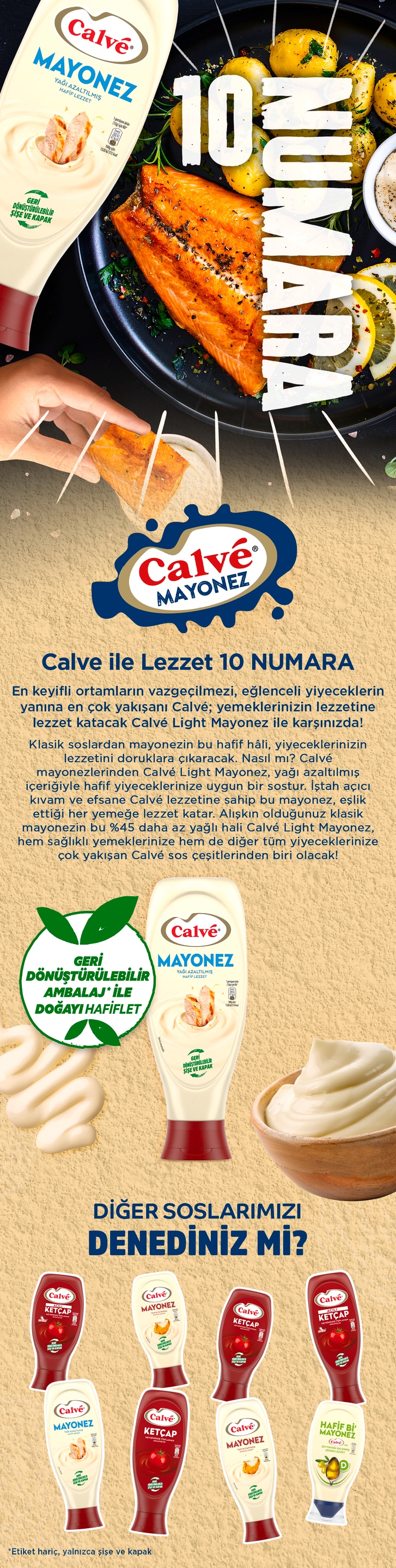 Calve Yağı Azaltılmış Mayonez