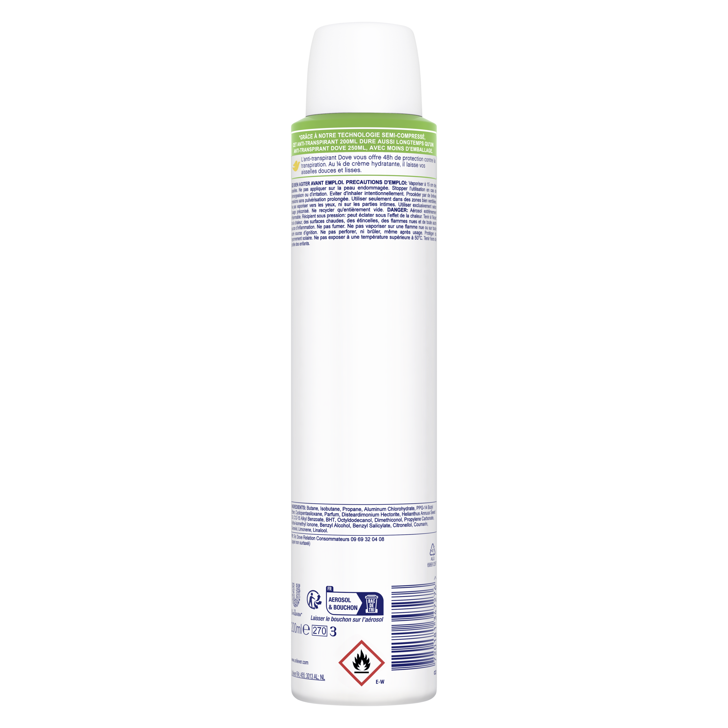 Spray Semi-Compressé Anti-Transpirant Powder Soft 200ml