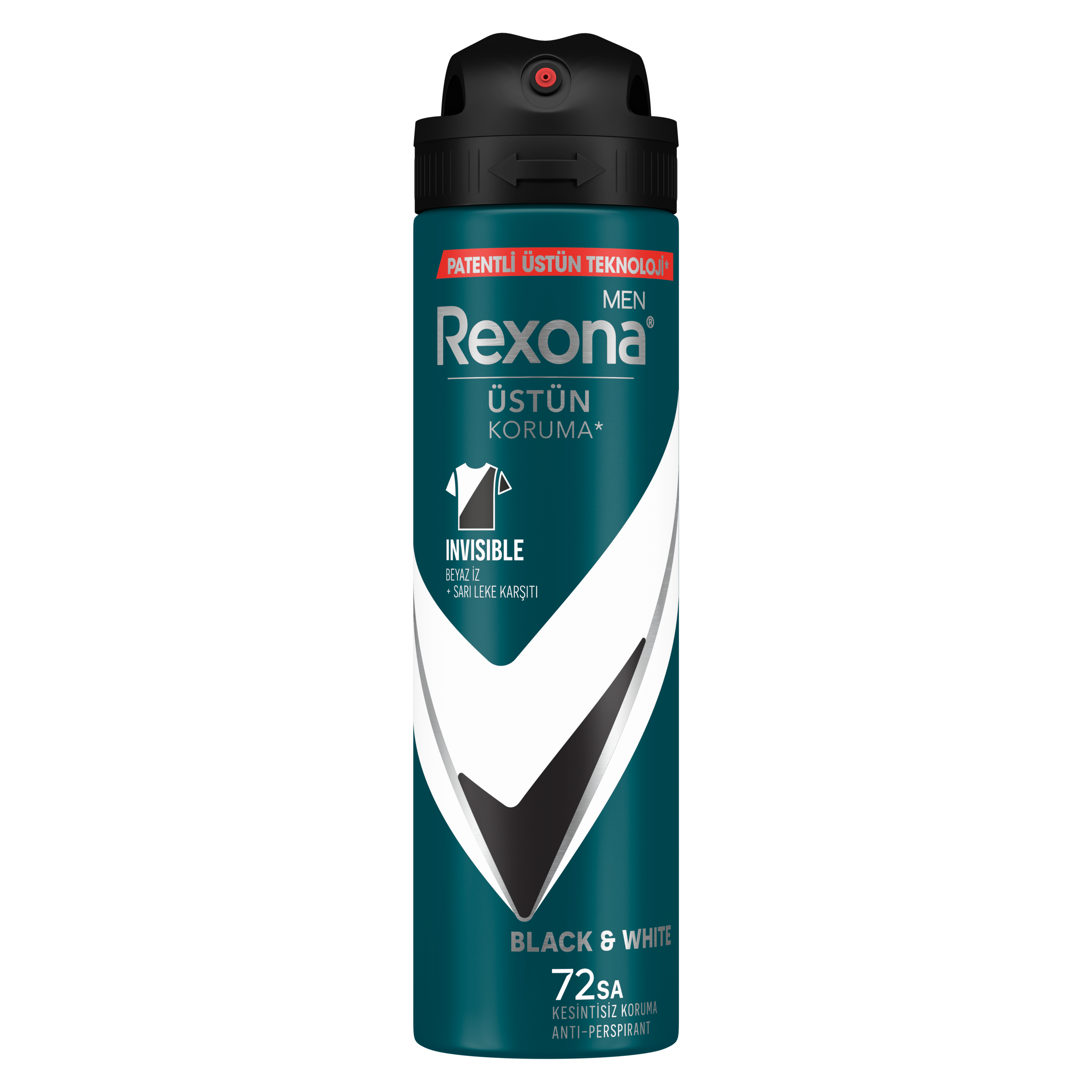 Rexona Men Invisible Black+White Antiperspirant Erkek Sprey Deodorant 150 ml