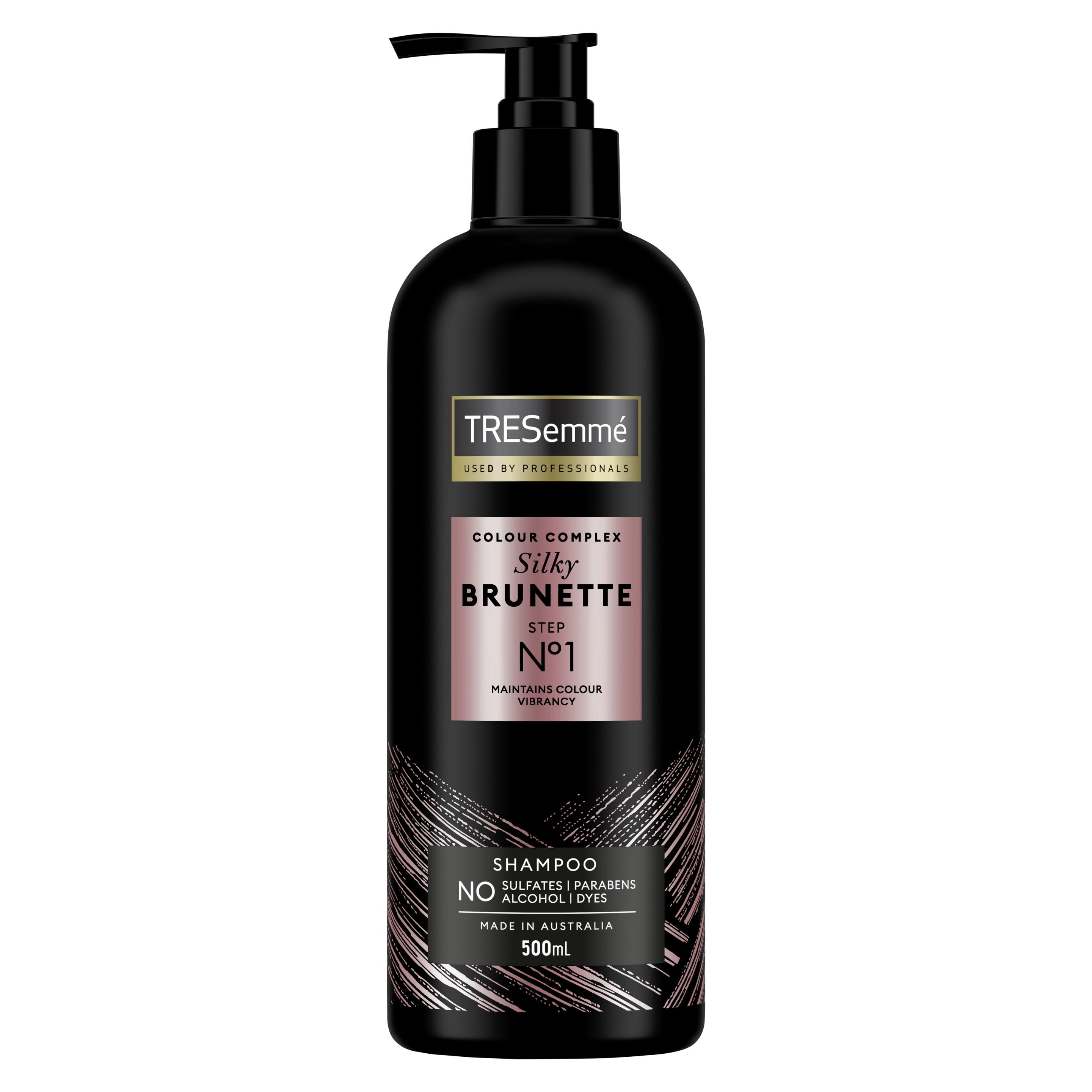 A 500ml bottle of TRESemmé Silky Brunette Shampoo