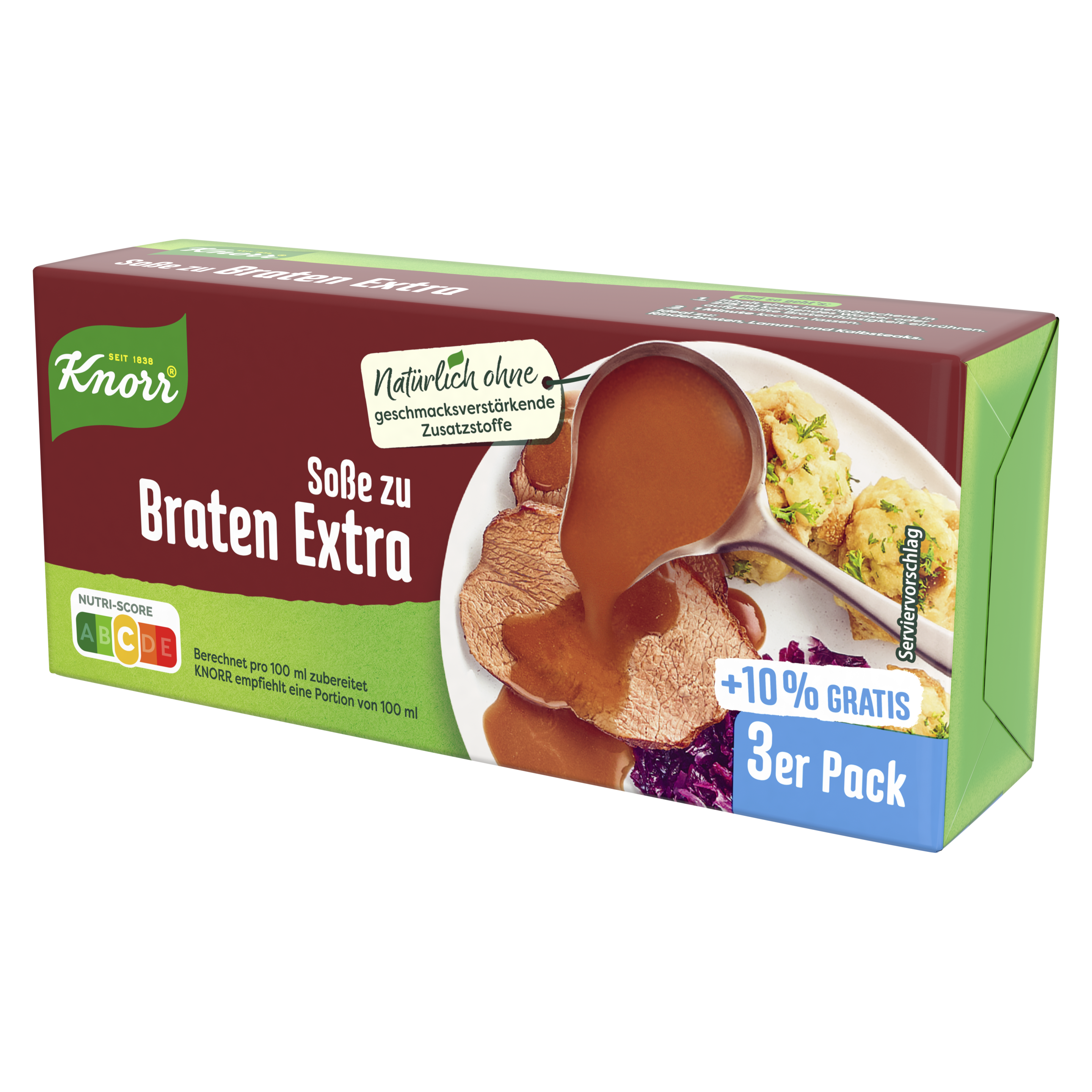 Knorr Soße zu Braten Extra +10% für 3 x 275ml Packung
