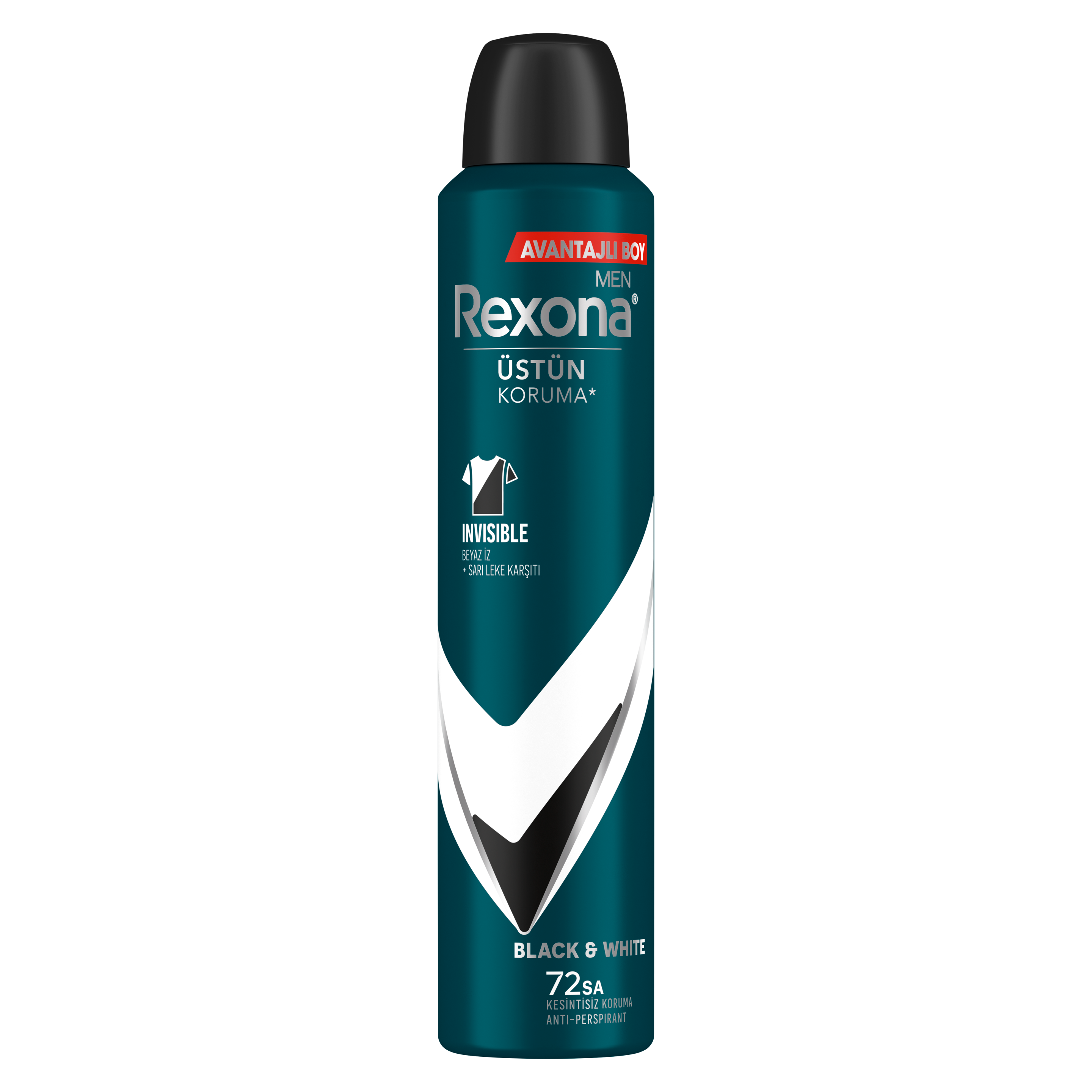 Rexona Men Invisible Black+White Antiperspirant Erkek Sprey Deodorant 200 ml