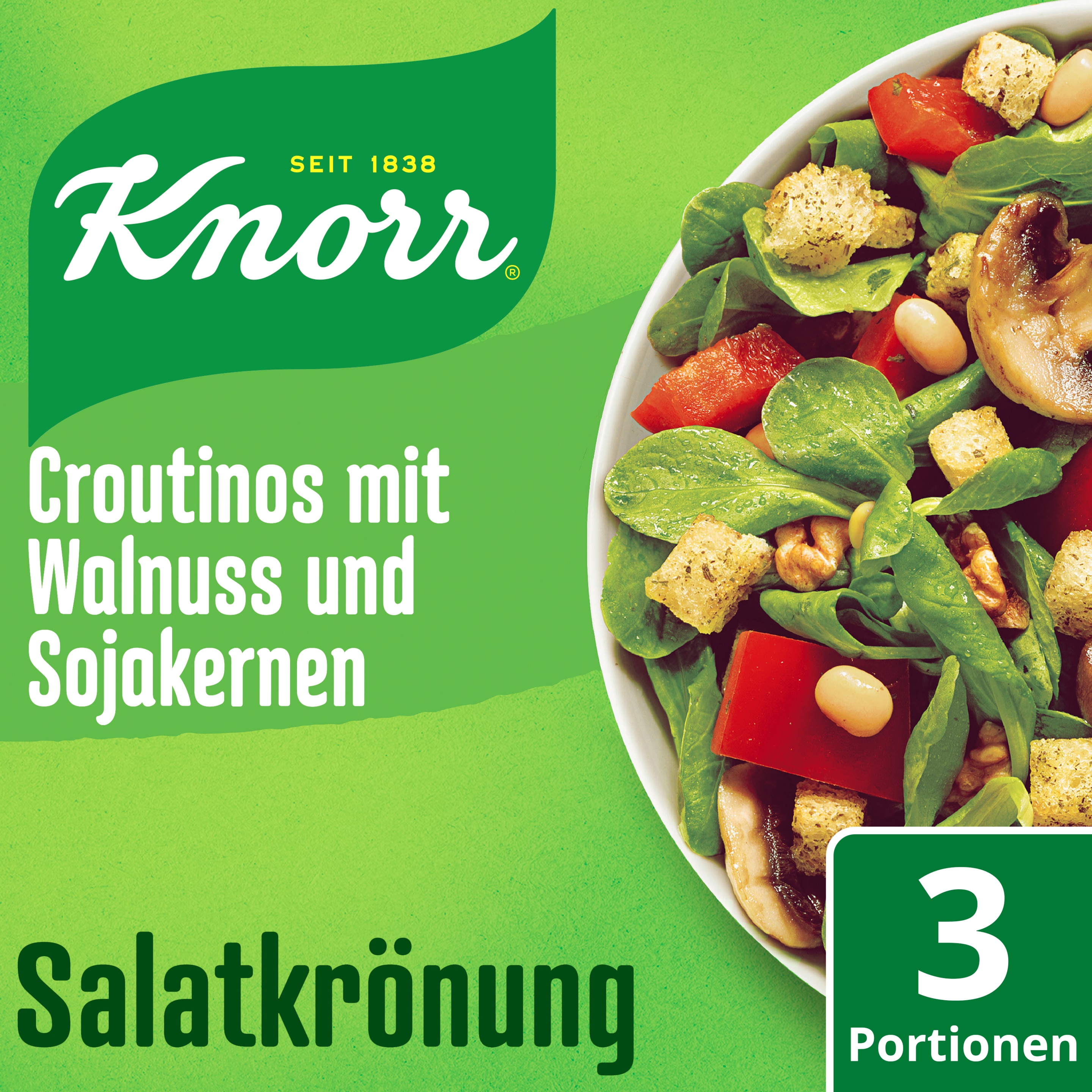 Knorr Salatkrönung Croutinos mit Walnuss und Sojakernen Croutinos 3 Portionen