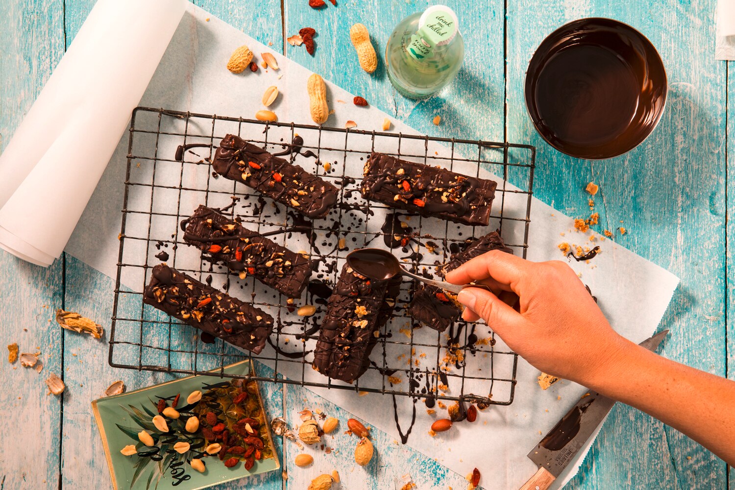Vegane Erdnuss-Caramel-Riegel