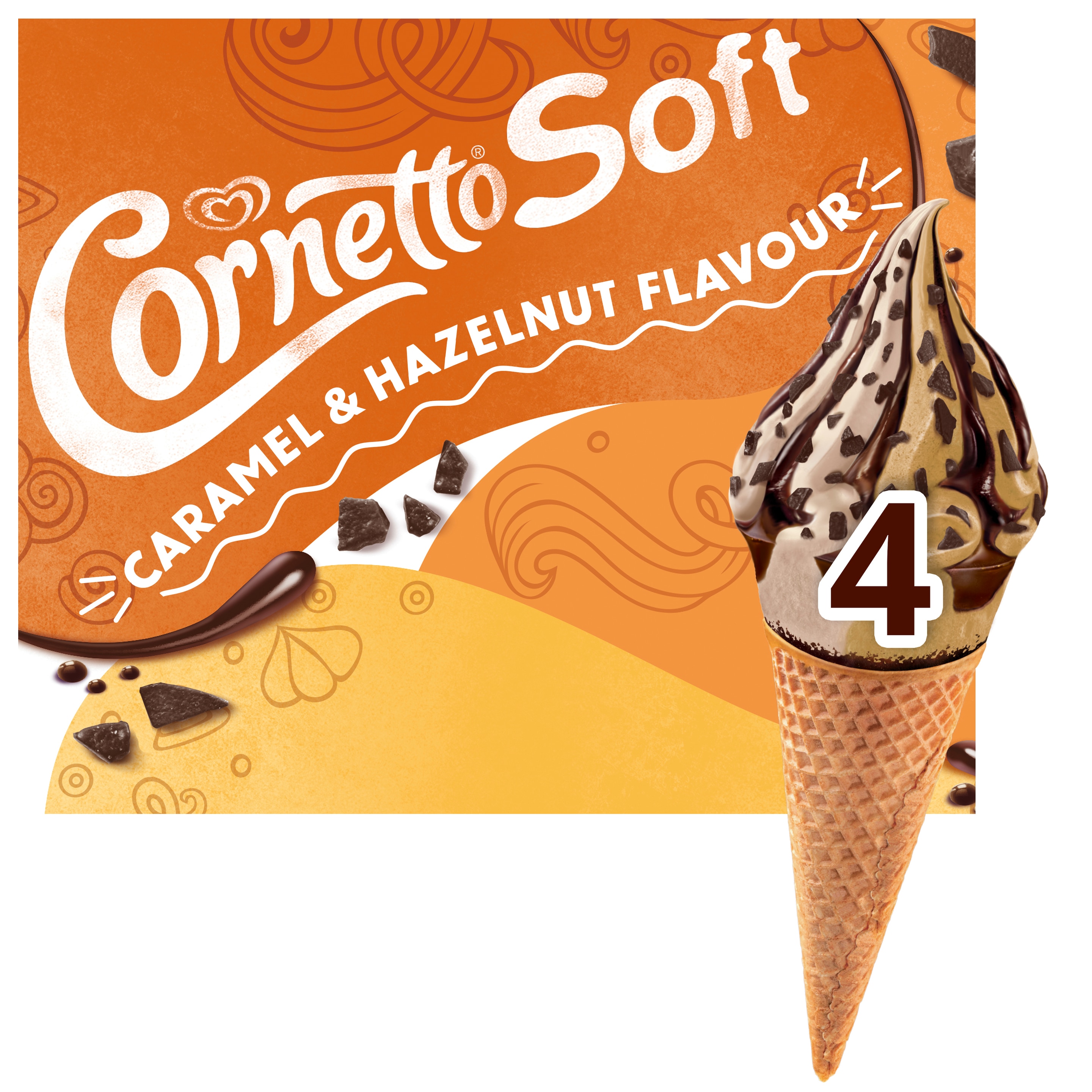 Cornetto Soft Caramel & Hazelnut Flavor 4 x 140 ml