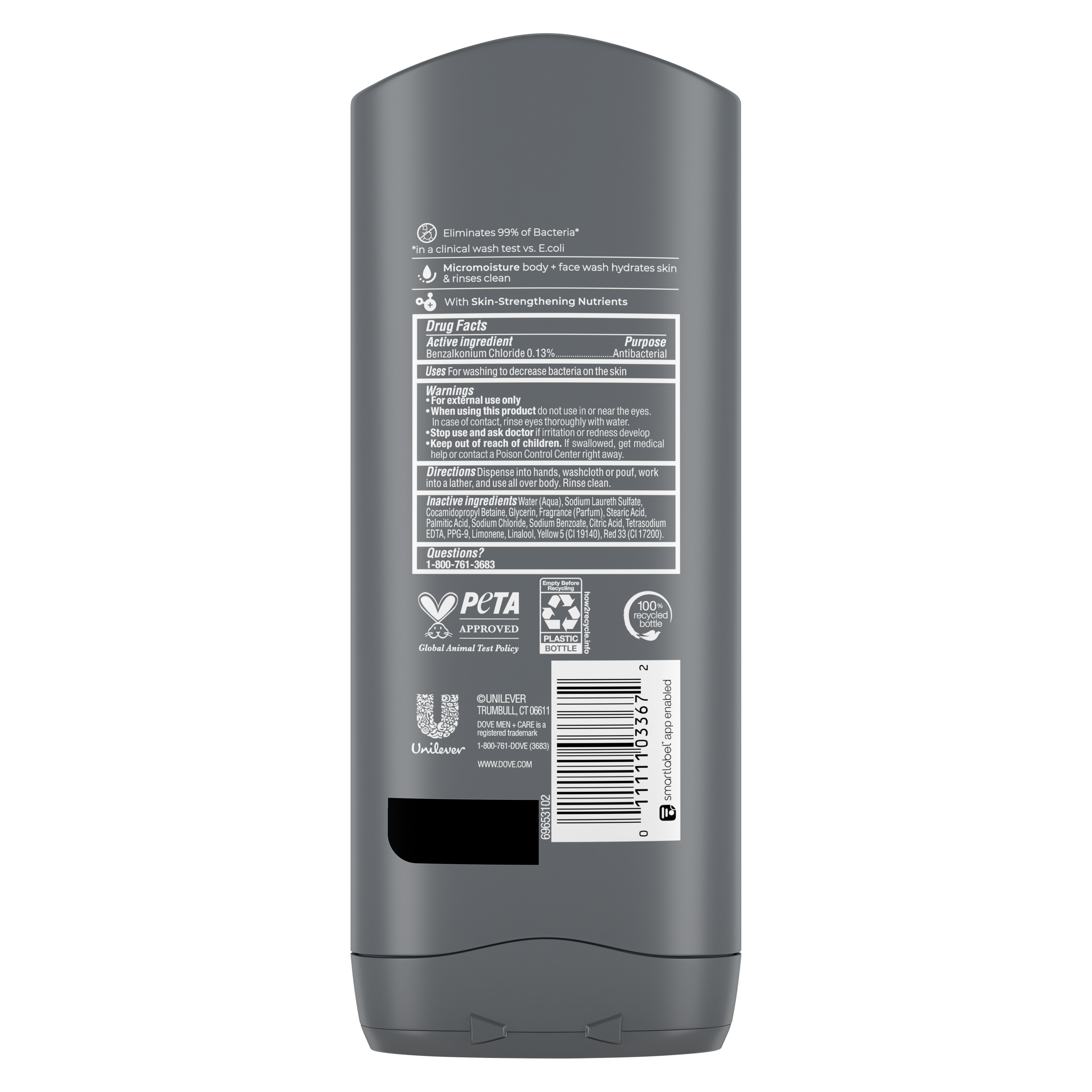 Dove Men+Care Antibacterial Skin Defense Body + Face Wash