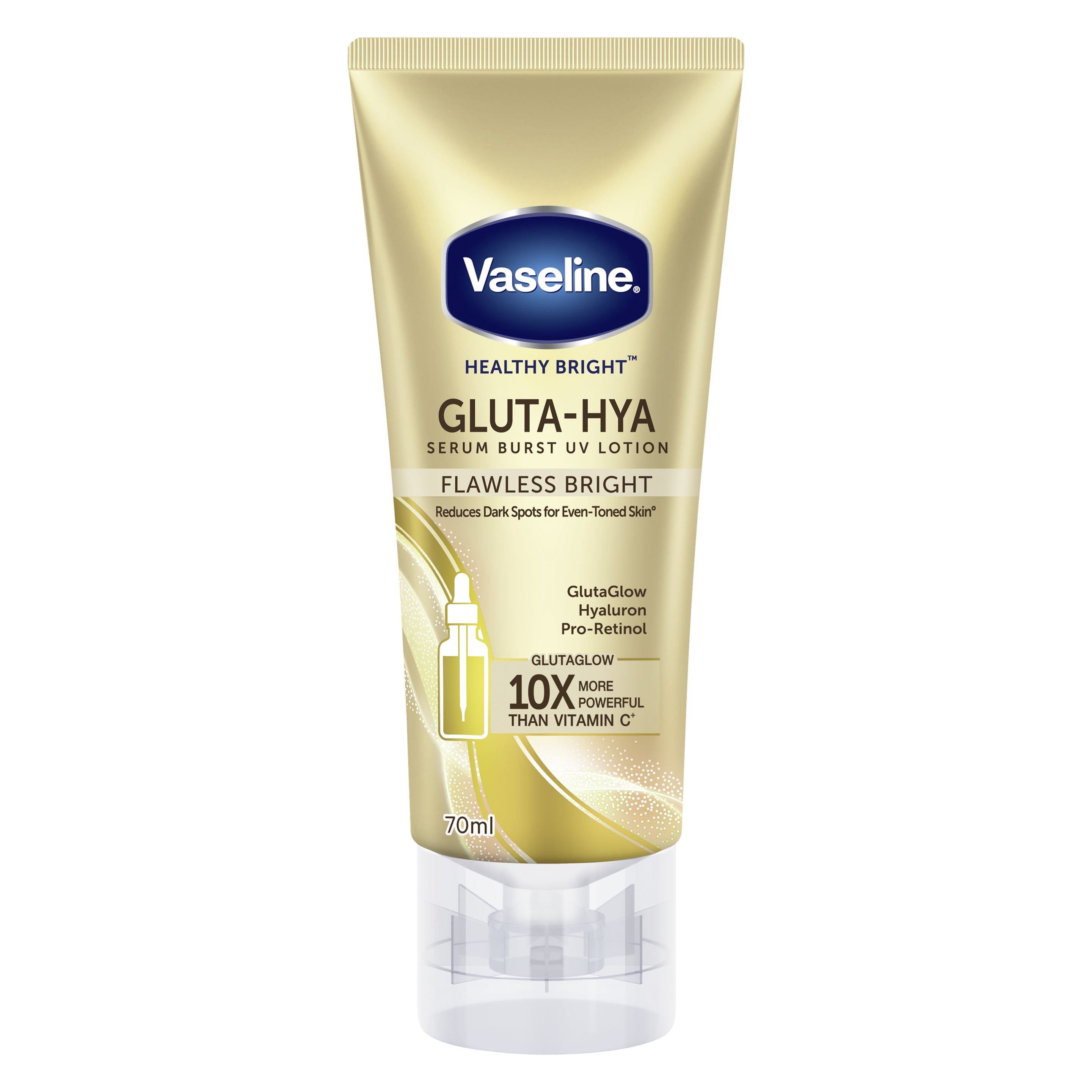 Vaseline® Gluta-Hya Serum Burst Lotion Flawless Bright 70ml FOP Pack