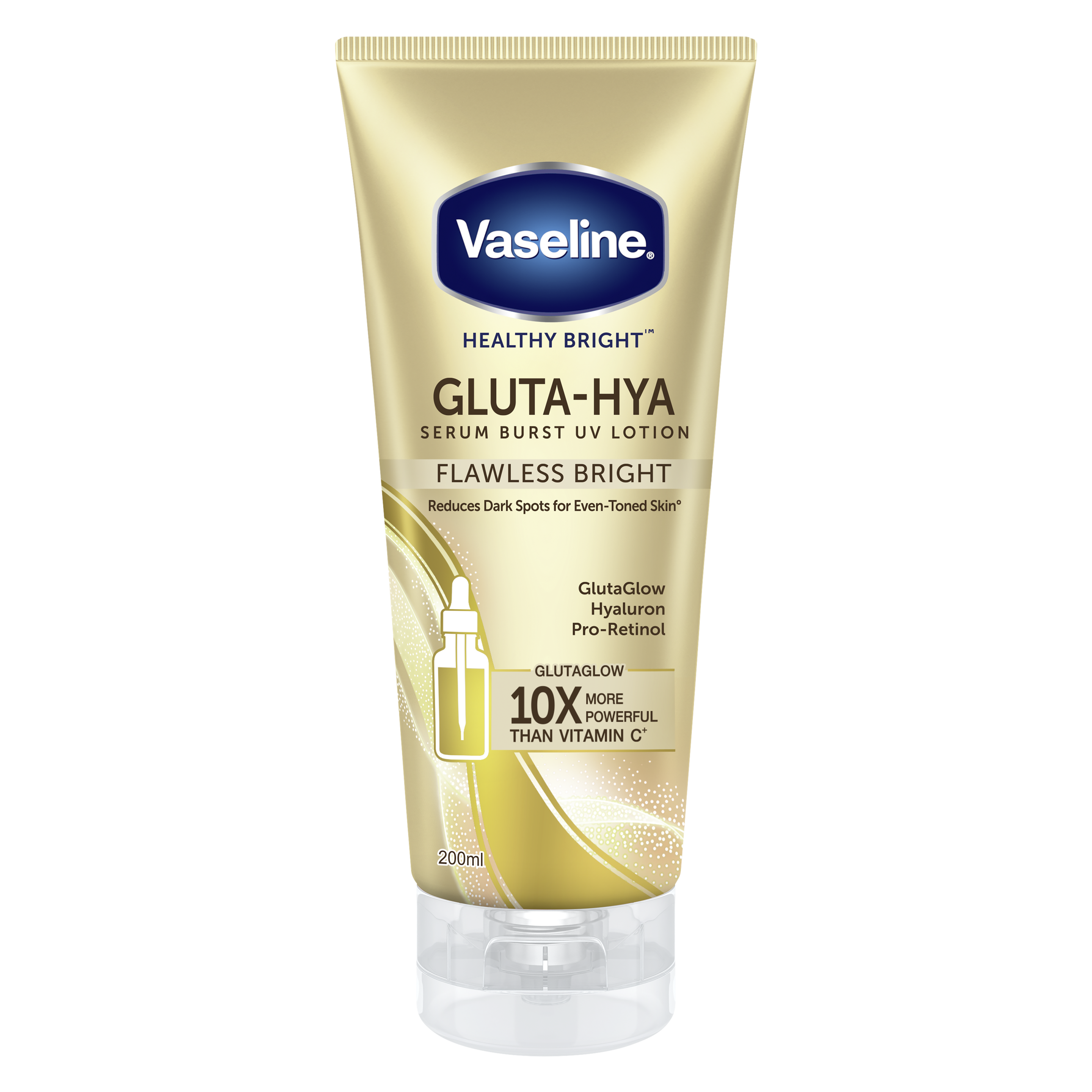 Vaseline® Gluta-Hya Serum Burst Lotion Flawless Bright 200ml FOP Pack