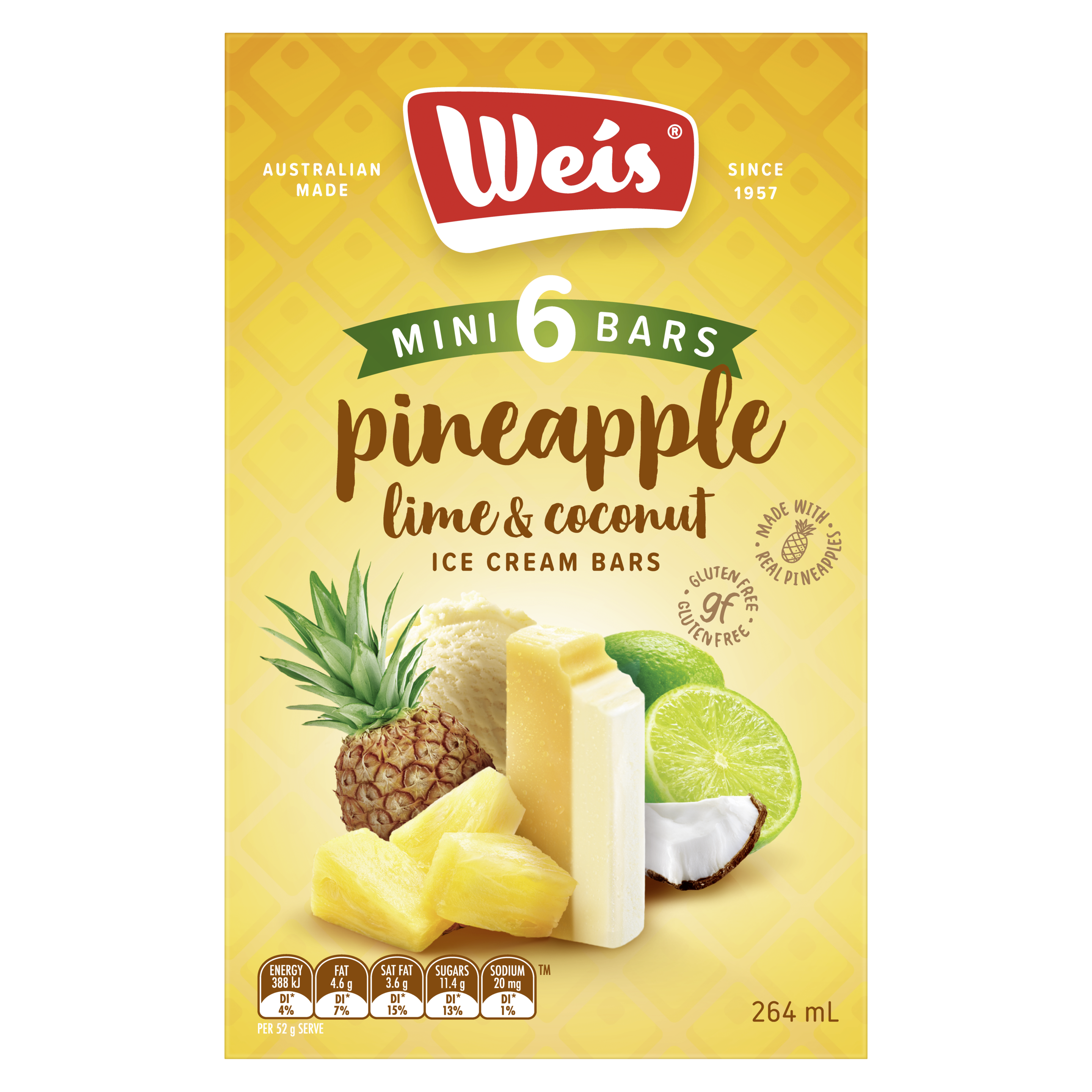 Weis Mini Pineapple Lime & Coconut Ice Cream Bar