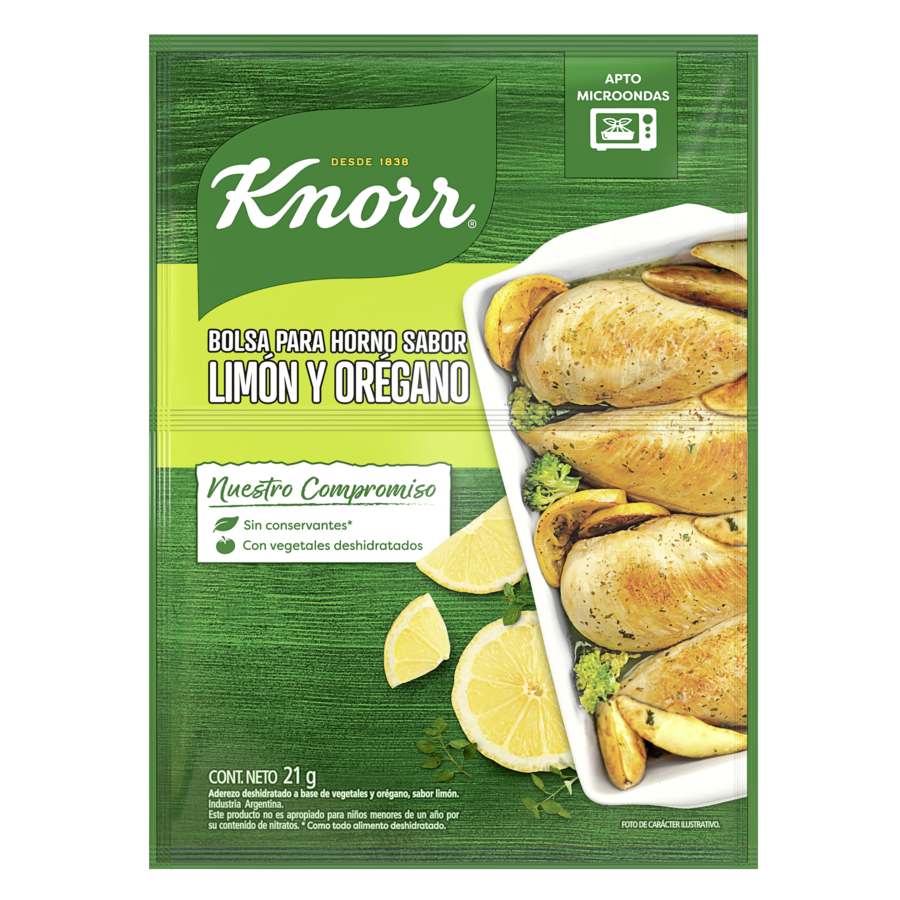 Imagen de envase Bolsa para Horno Limón y Orégano Knorr