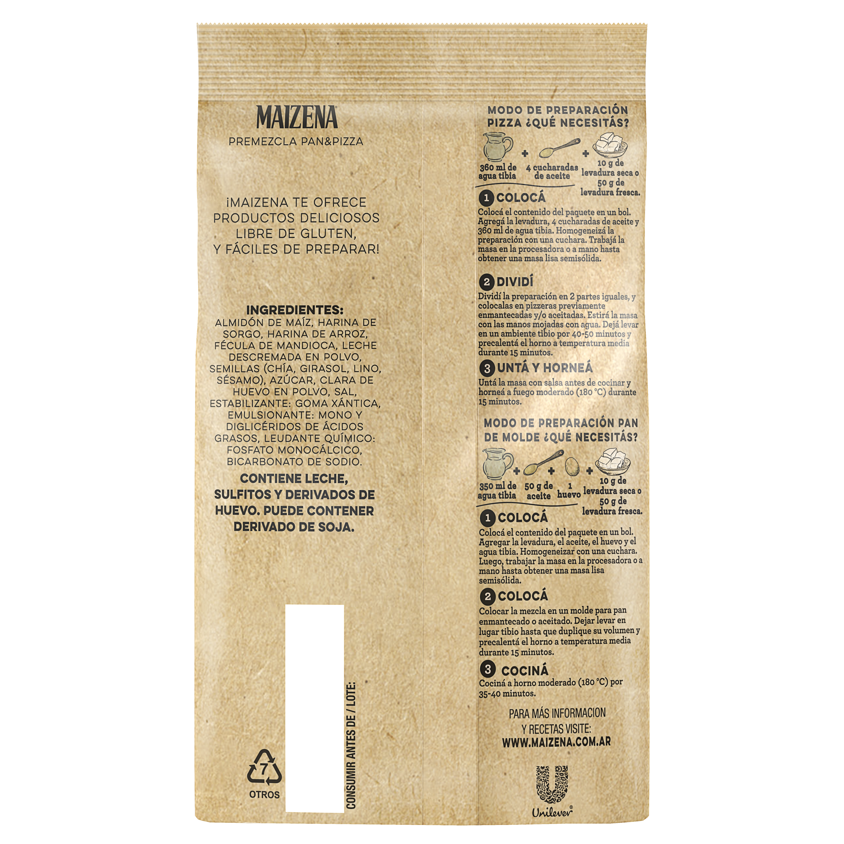 Premezcla de bizcochuelo sabor Chocolate sin TACC - Maizena