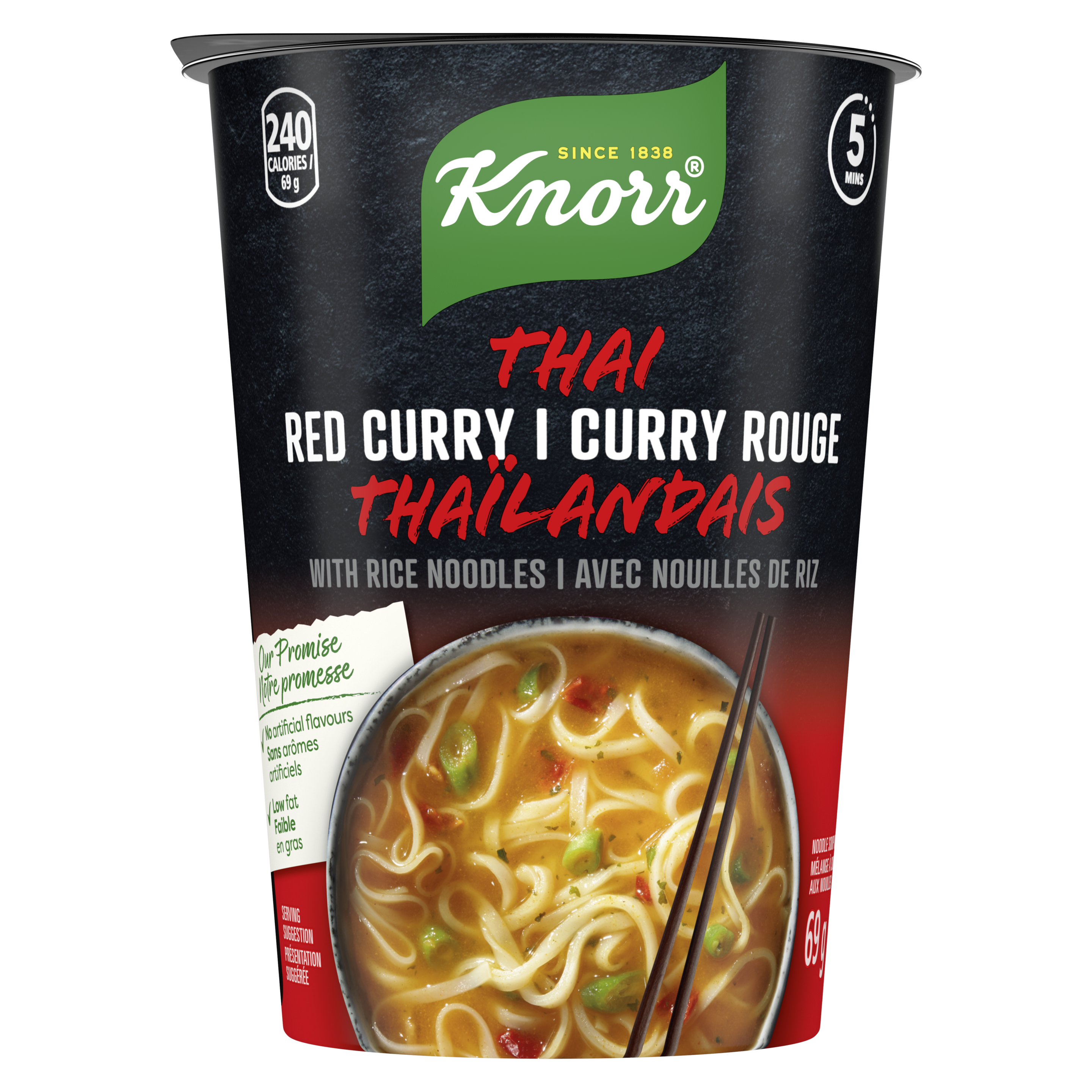 Nouilles de riz instantanées Curry rouge thaïlandais Knorr®