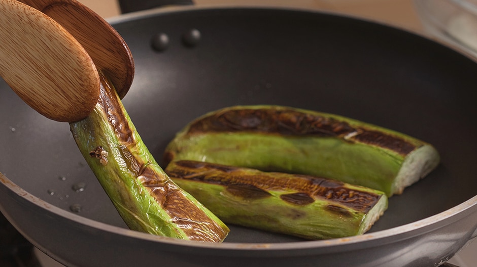 burn the egg plant