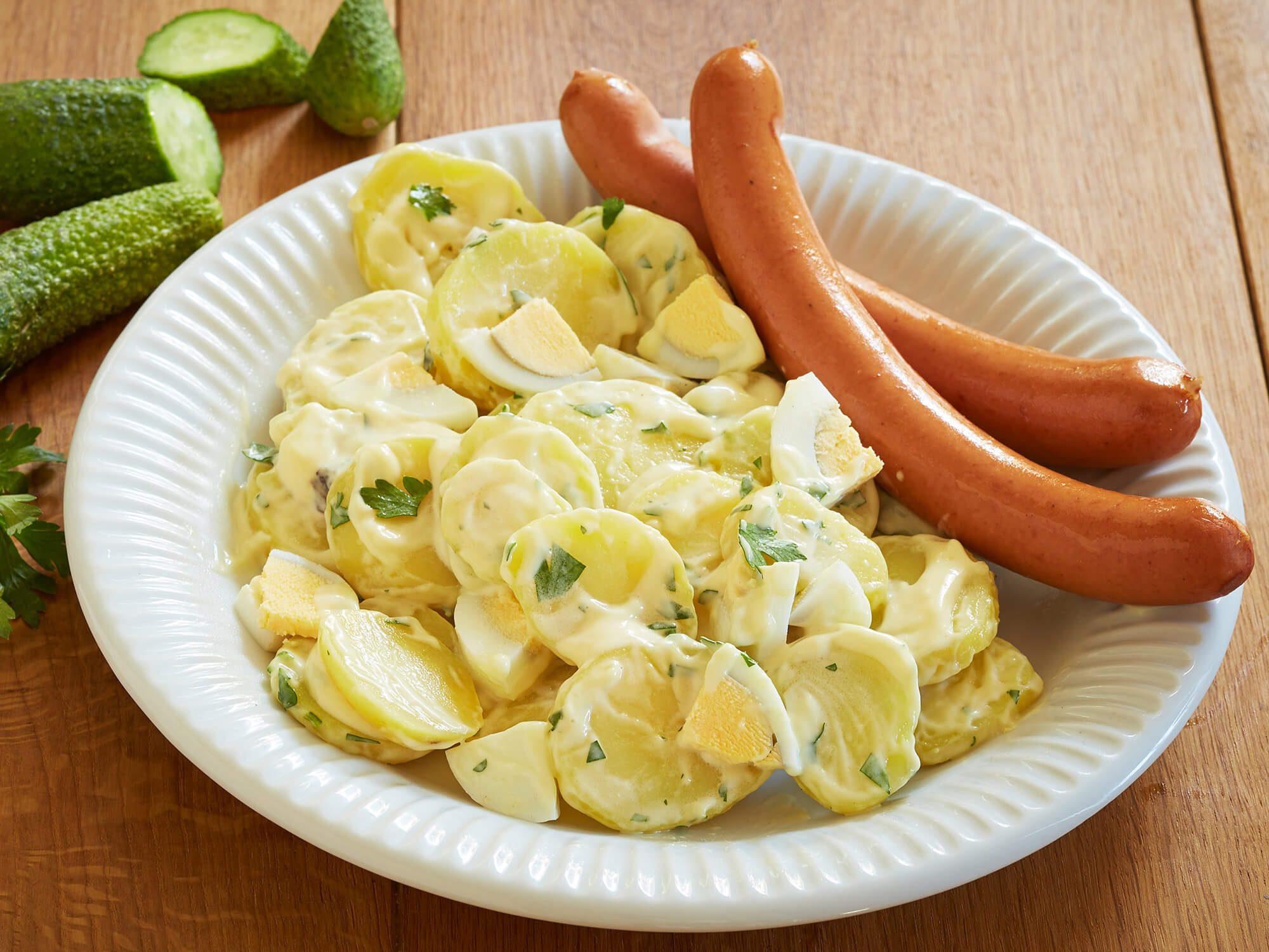 Klassischer Kartoffelsalat mit Mayo