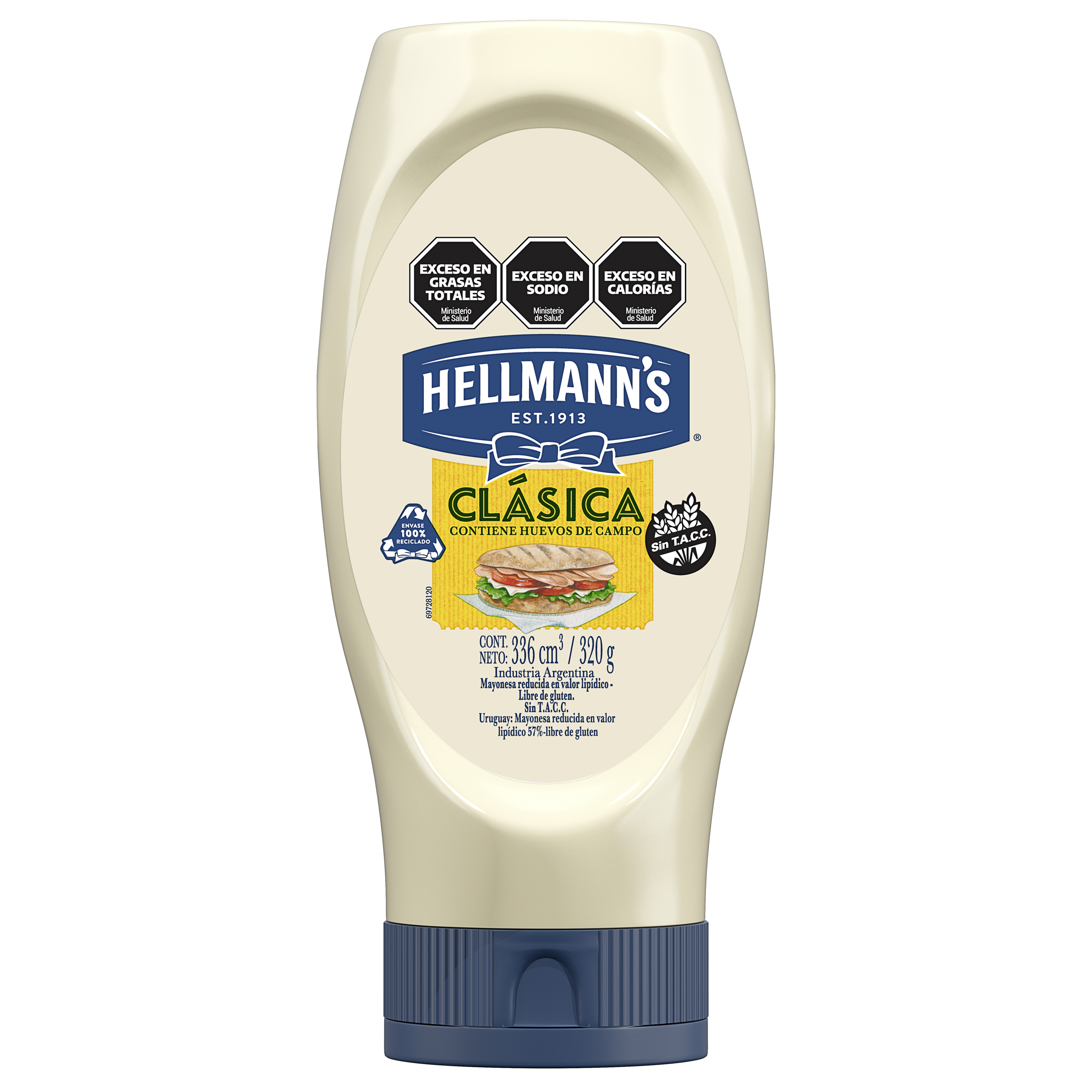 Envase Squeeze amarillo de mayonesa Hellmann´s clásica
