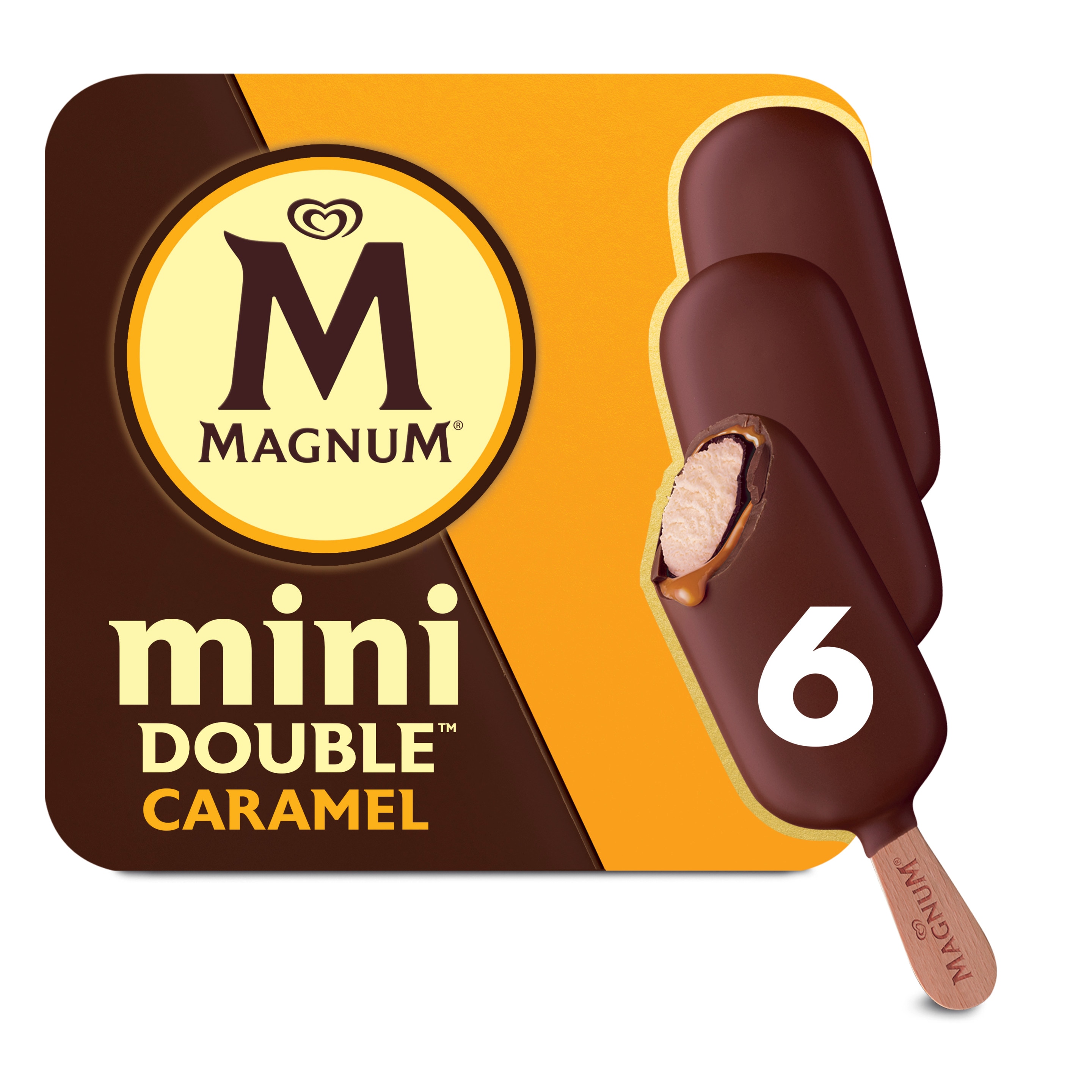 Magnum Ice Cream Bars, Double Caramel, 44% Cacao 3 Ea, Sandwiches & Bars