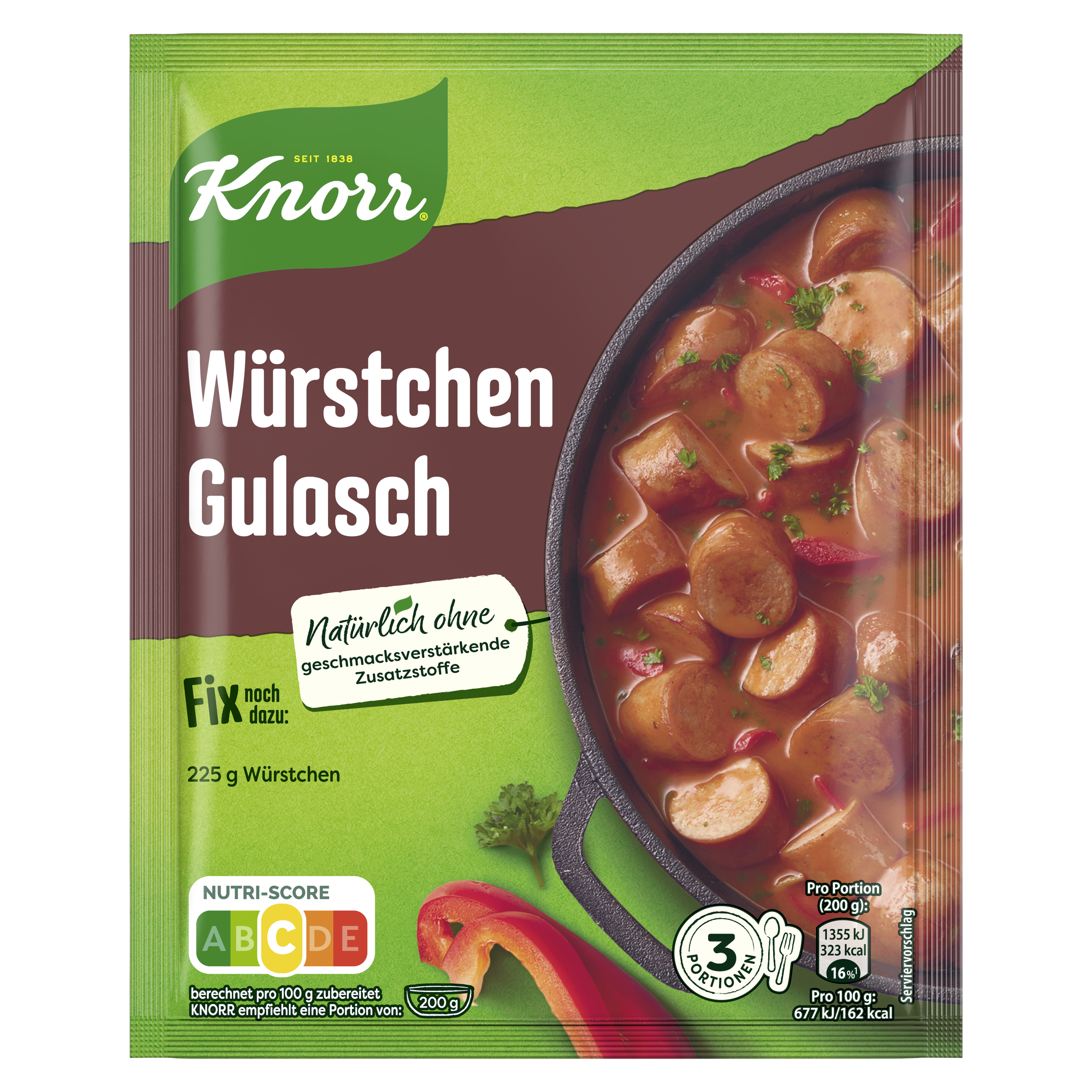 Knorr Fix Wuerstchen Gulasch 3 Portionen 44 g