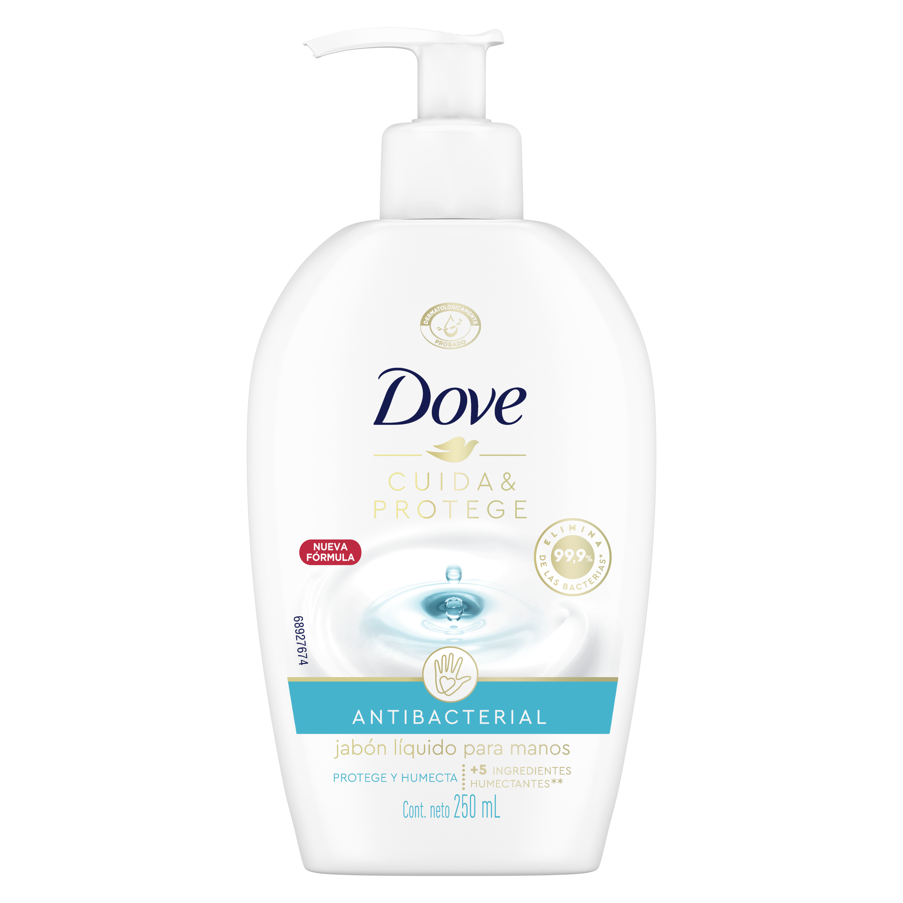 Jabón líquido para las manos Dove antibacterial y piel humectada