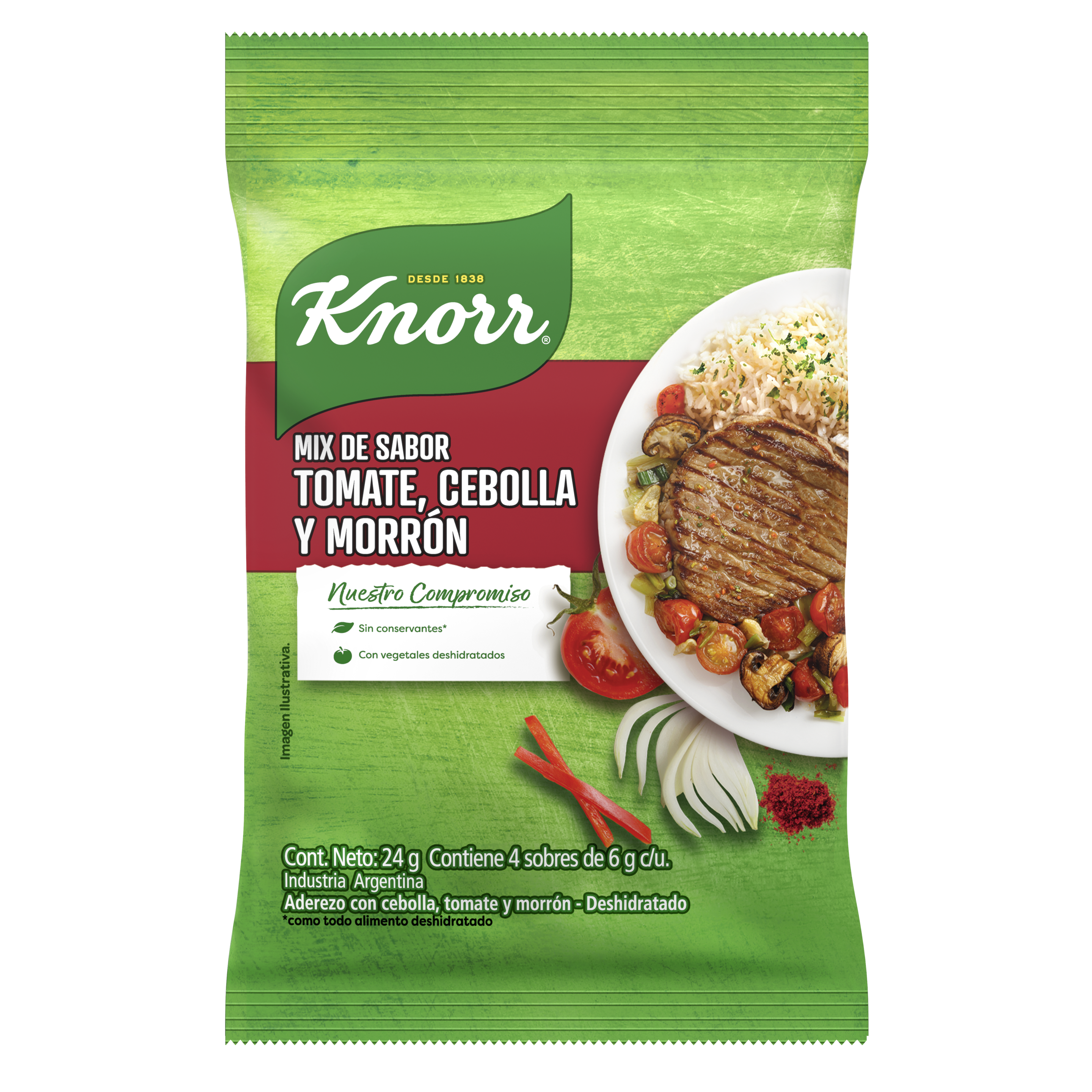 Imagen de envase Mix de Sabor Tomate Cebolla y Morrón Knorr